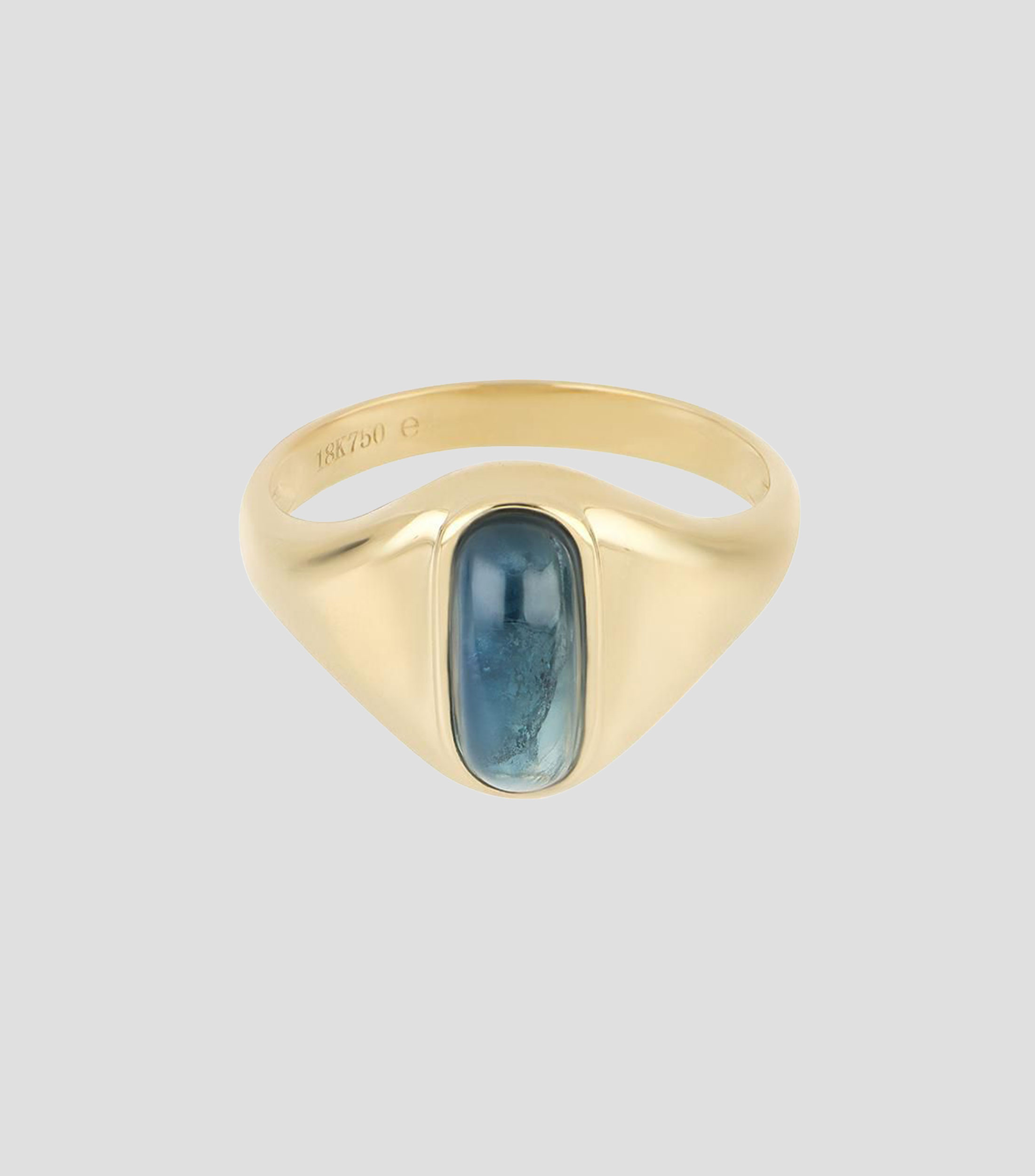 Anillo en Oro amarillo de 18 Kilates con Zafiro Unisex