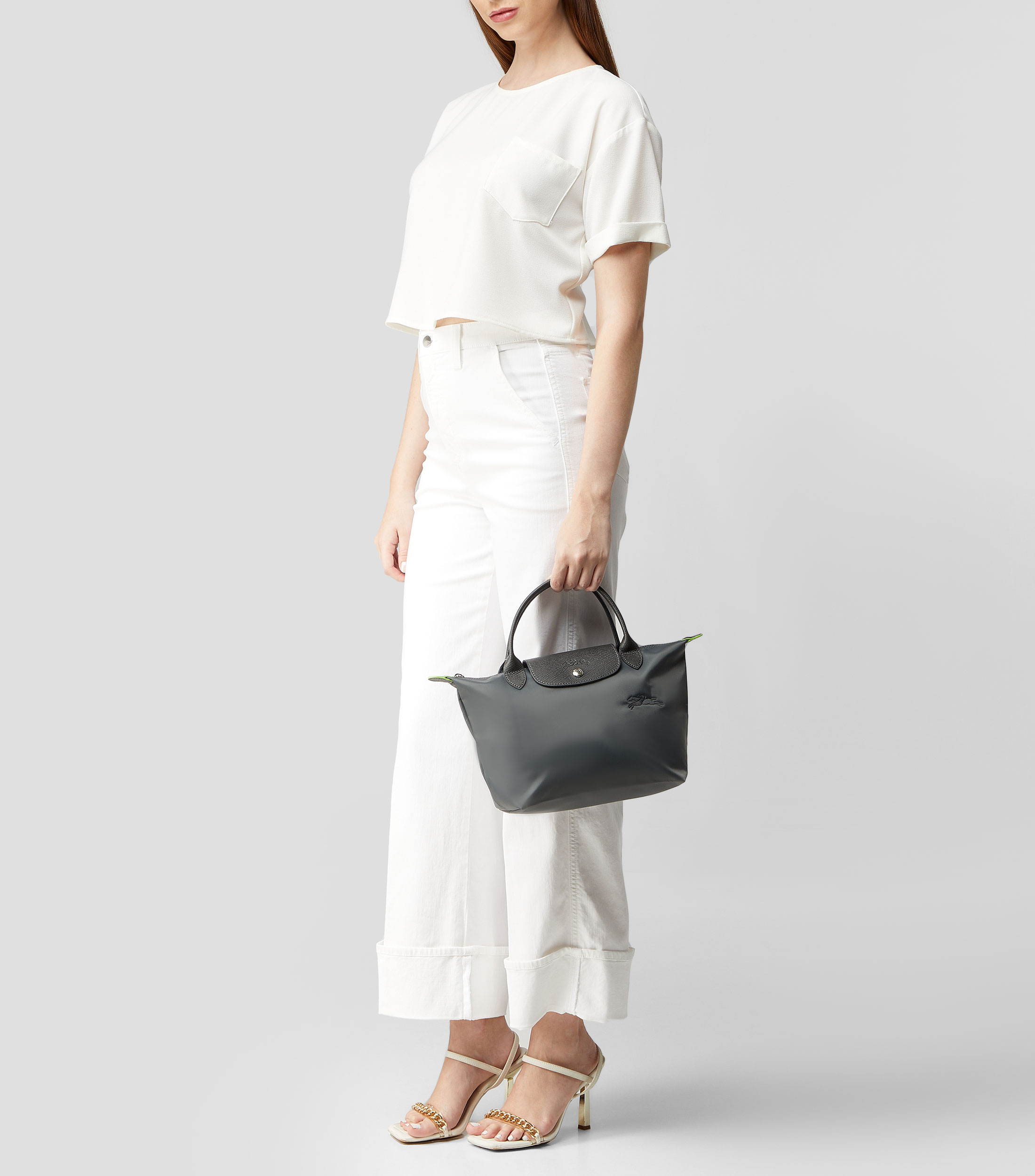 Bolsa Tote Gris Le Pliage Green Mujer