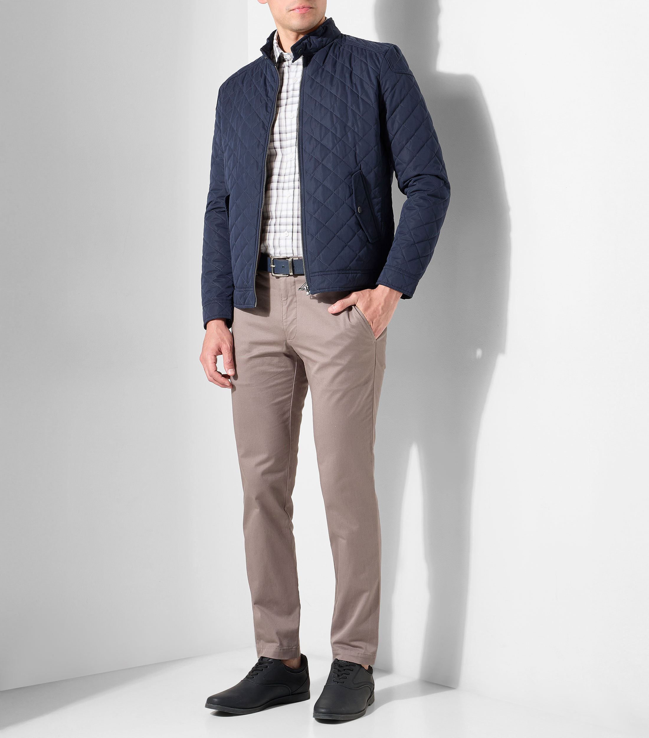 Camisa de cuadros con manga larga Hombre