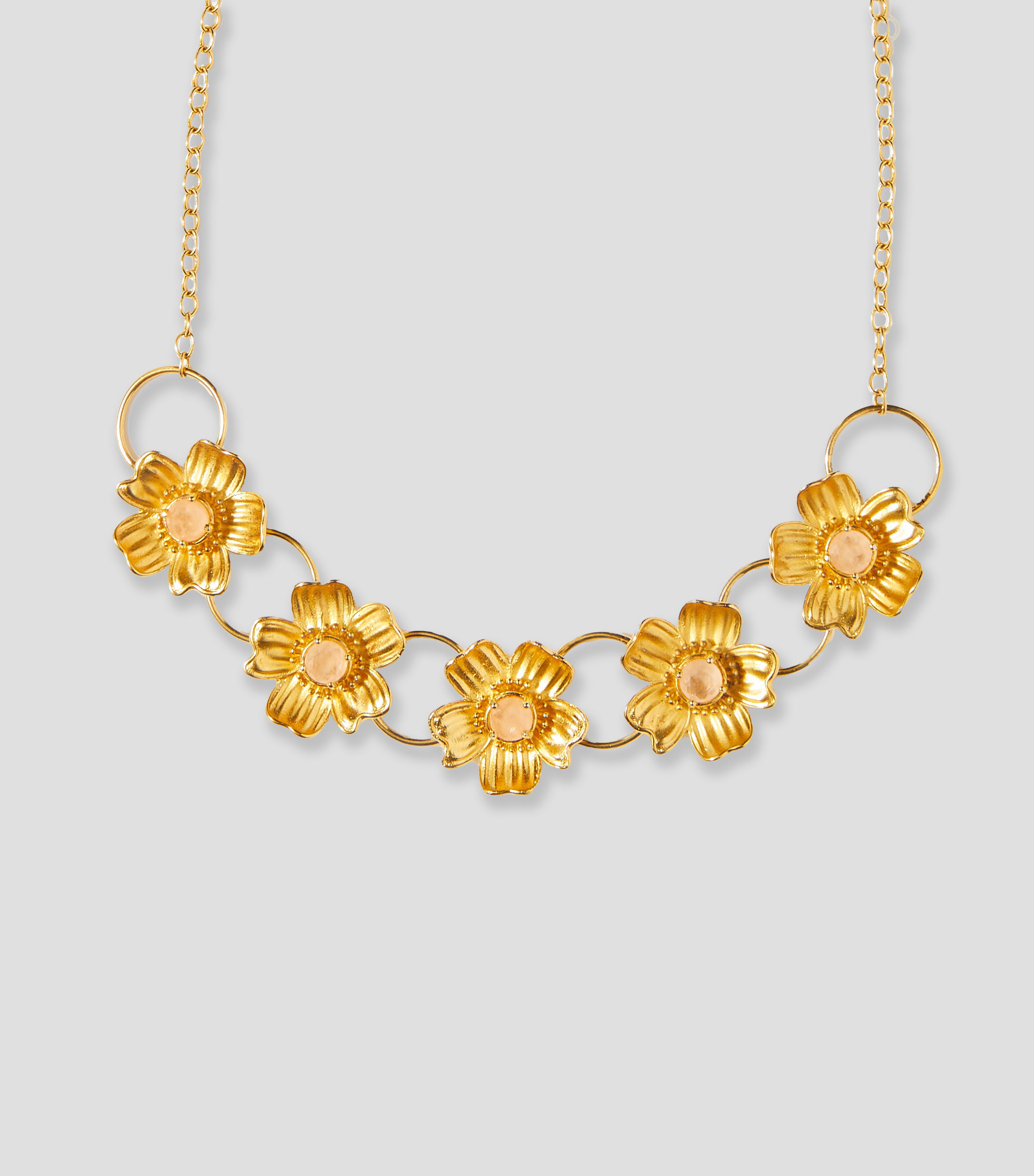 Collar en plata .925 con diseño floral y cristal Mujer