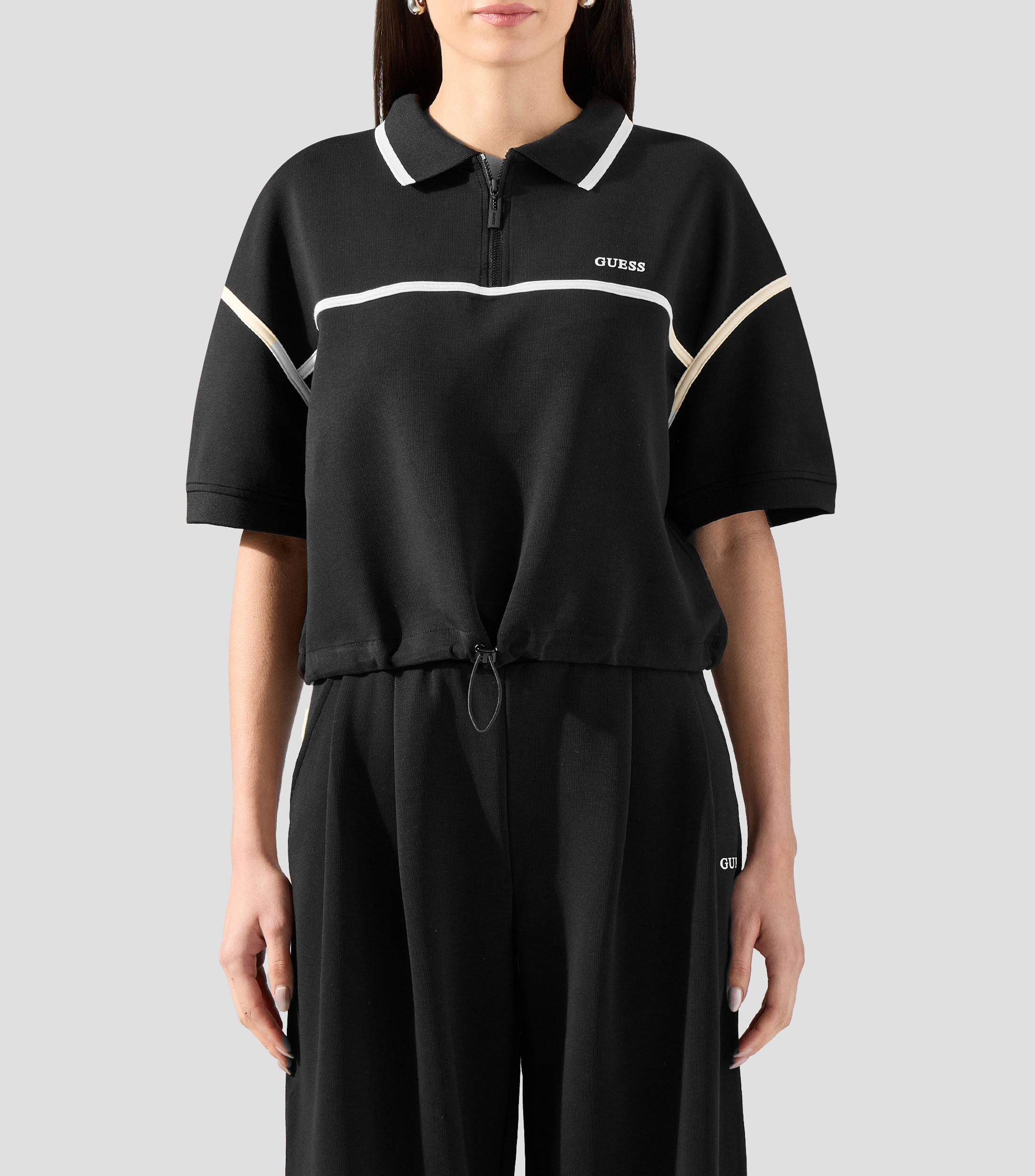 Playera polo manga corta lisa Mujer