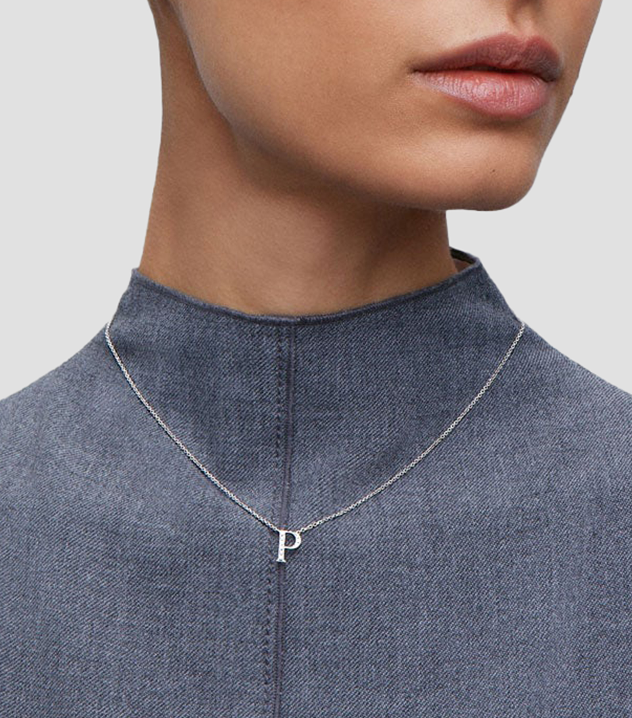 Collar en oro blanco de 18 kilates con diamantes Grace Mujer