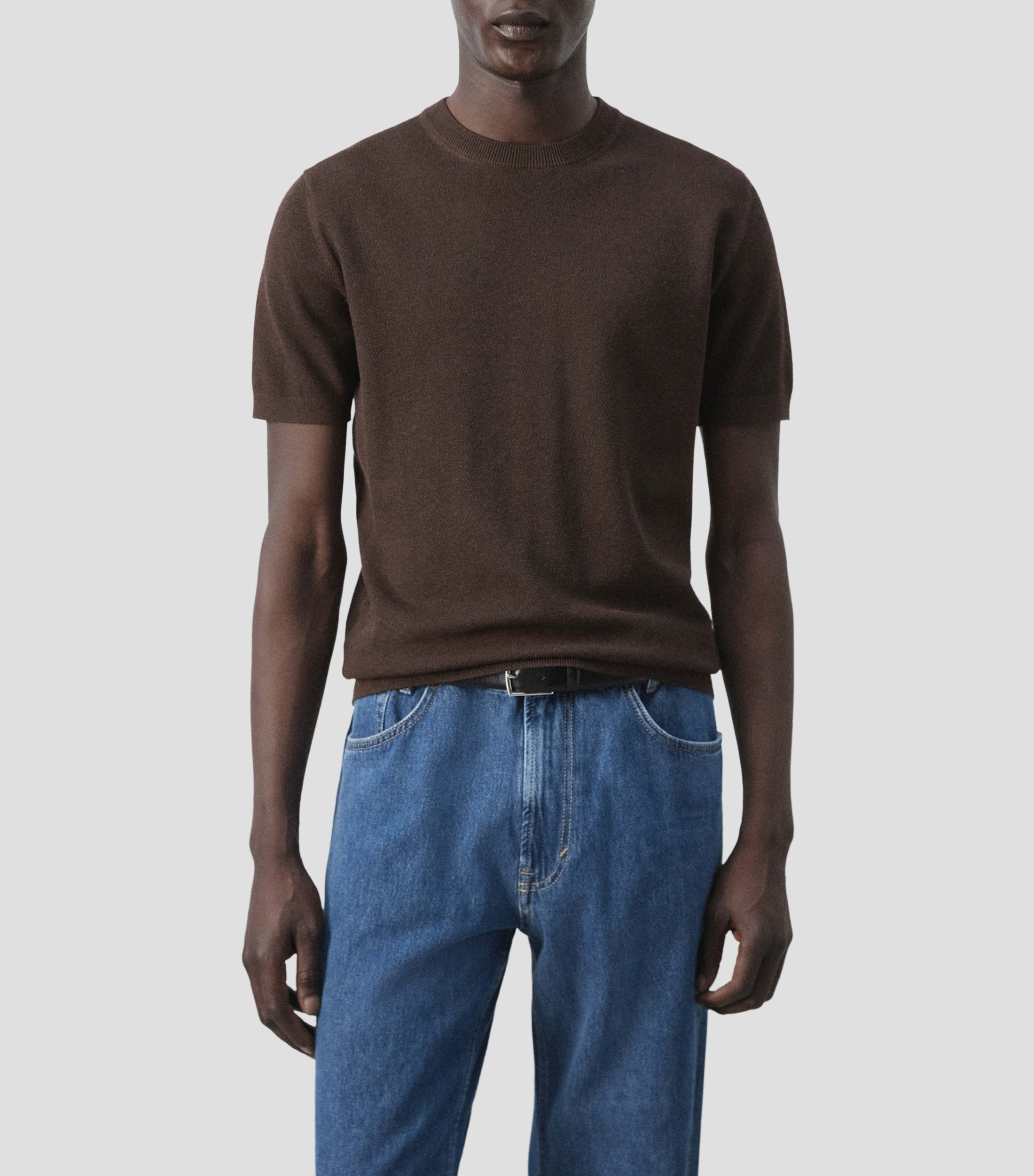 Playera cuello redondo manga corta liso Hombre