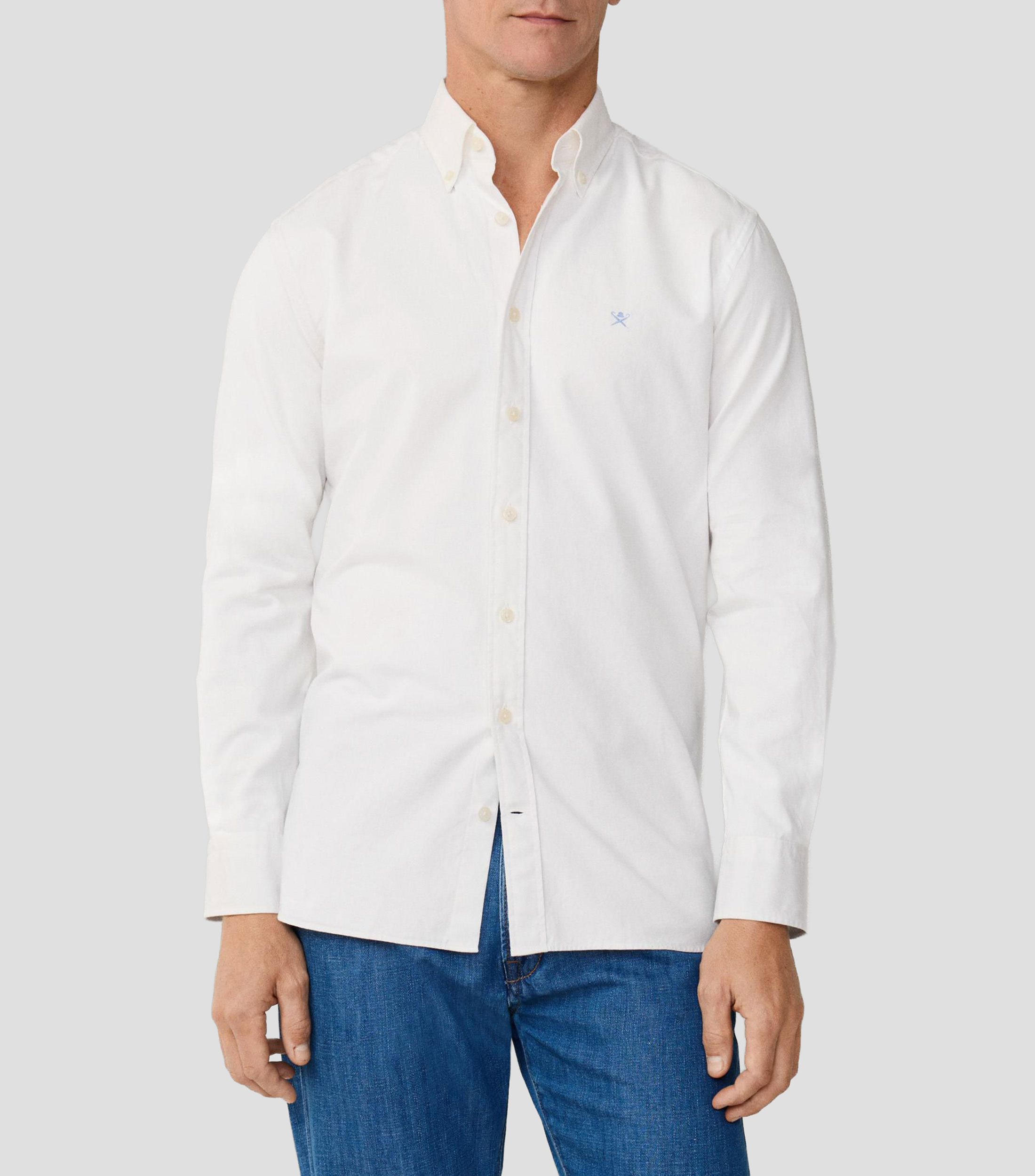 Camisa liso manga larga Hombre