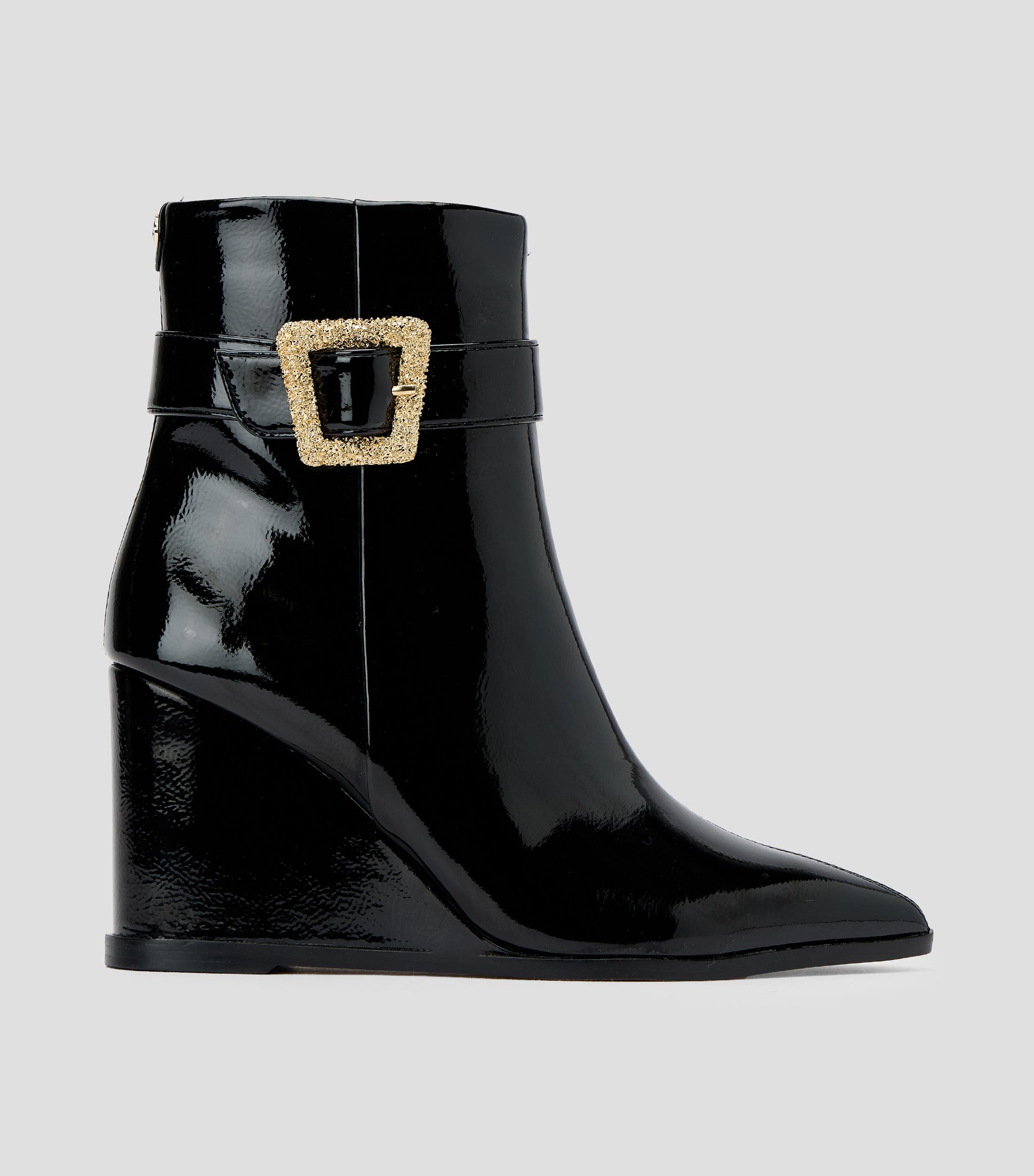 Botines tacón alto de cuña charol Mujer