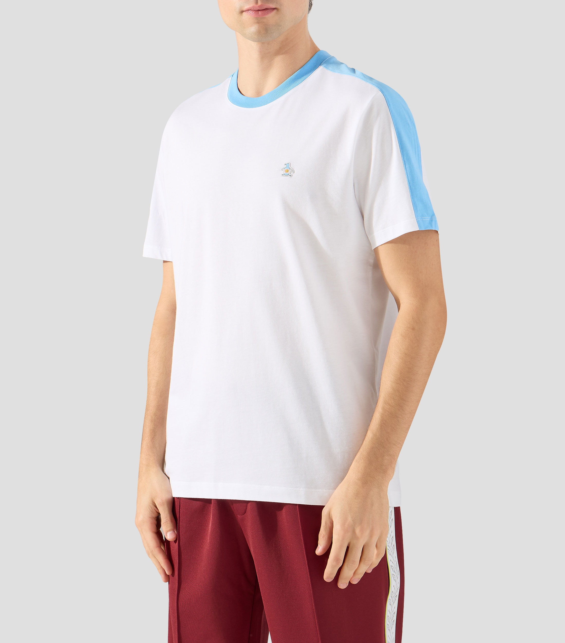 Playera de cuello redondo con manga corta lisa Hombre