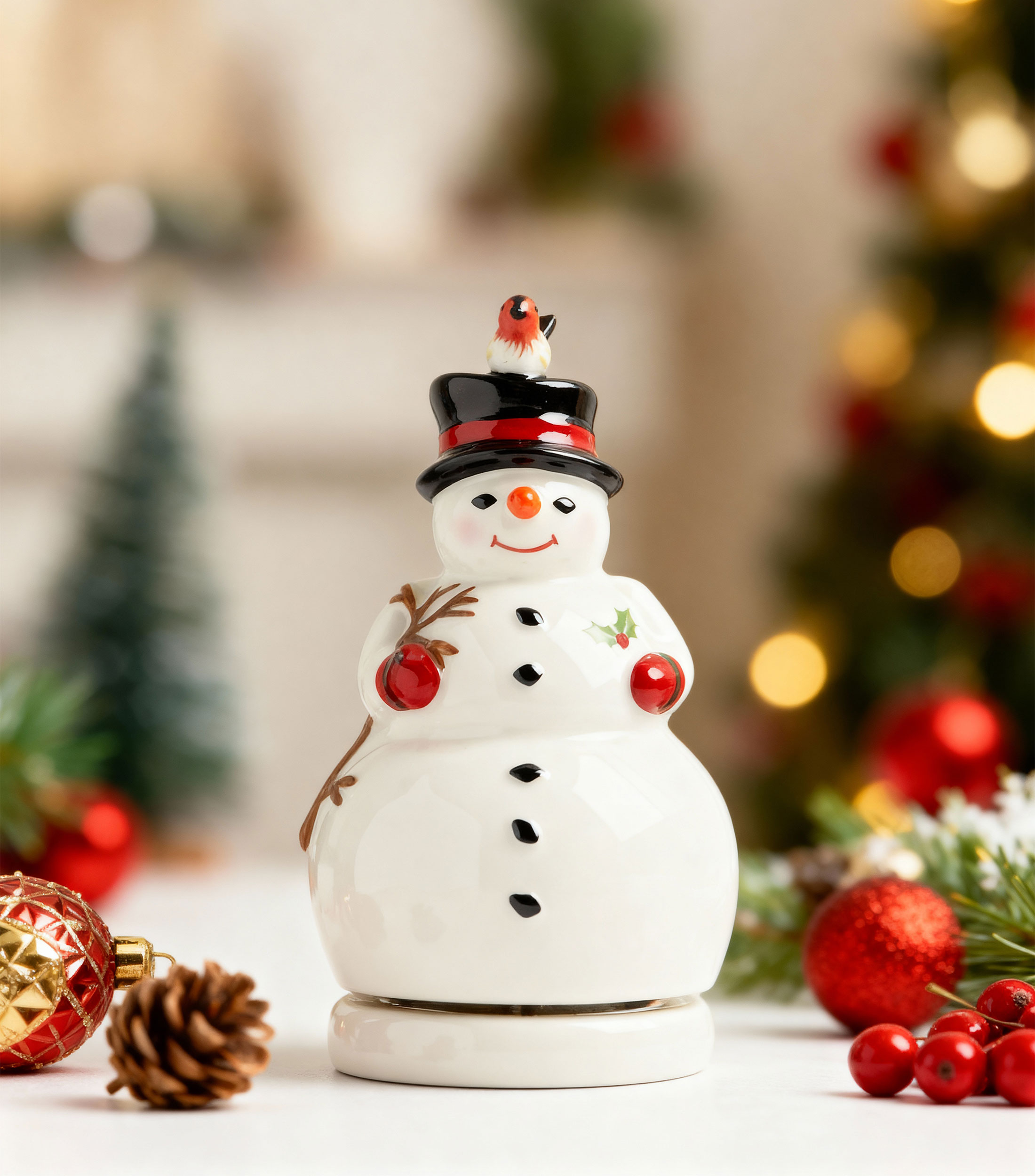 Figura de Muñeco de Nieve en porcelana