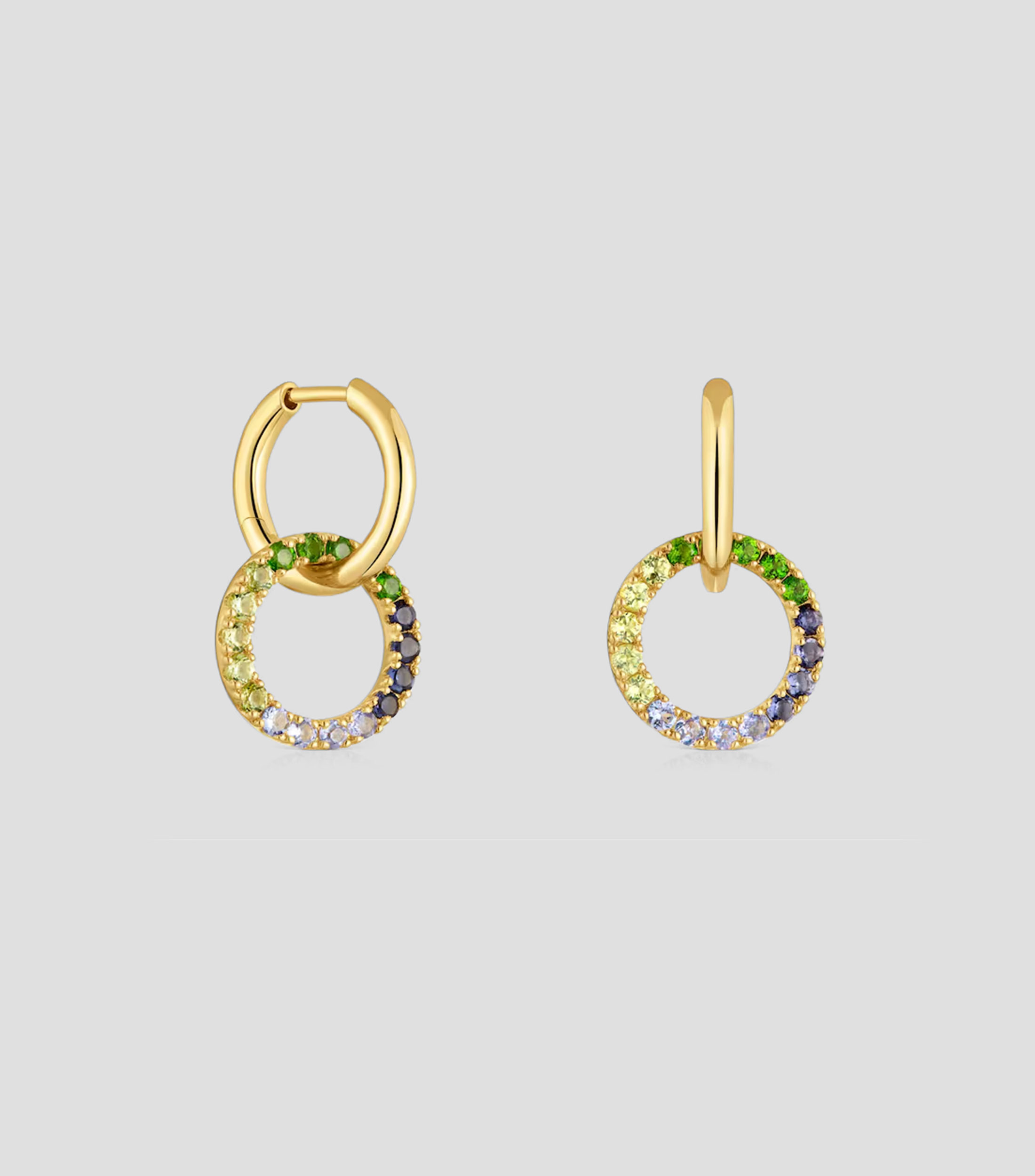 Aretes en Plata con gemas Mujer