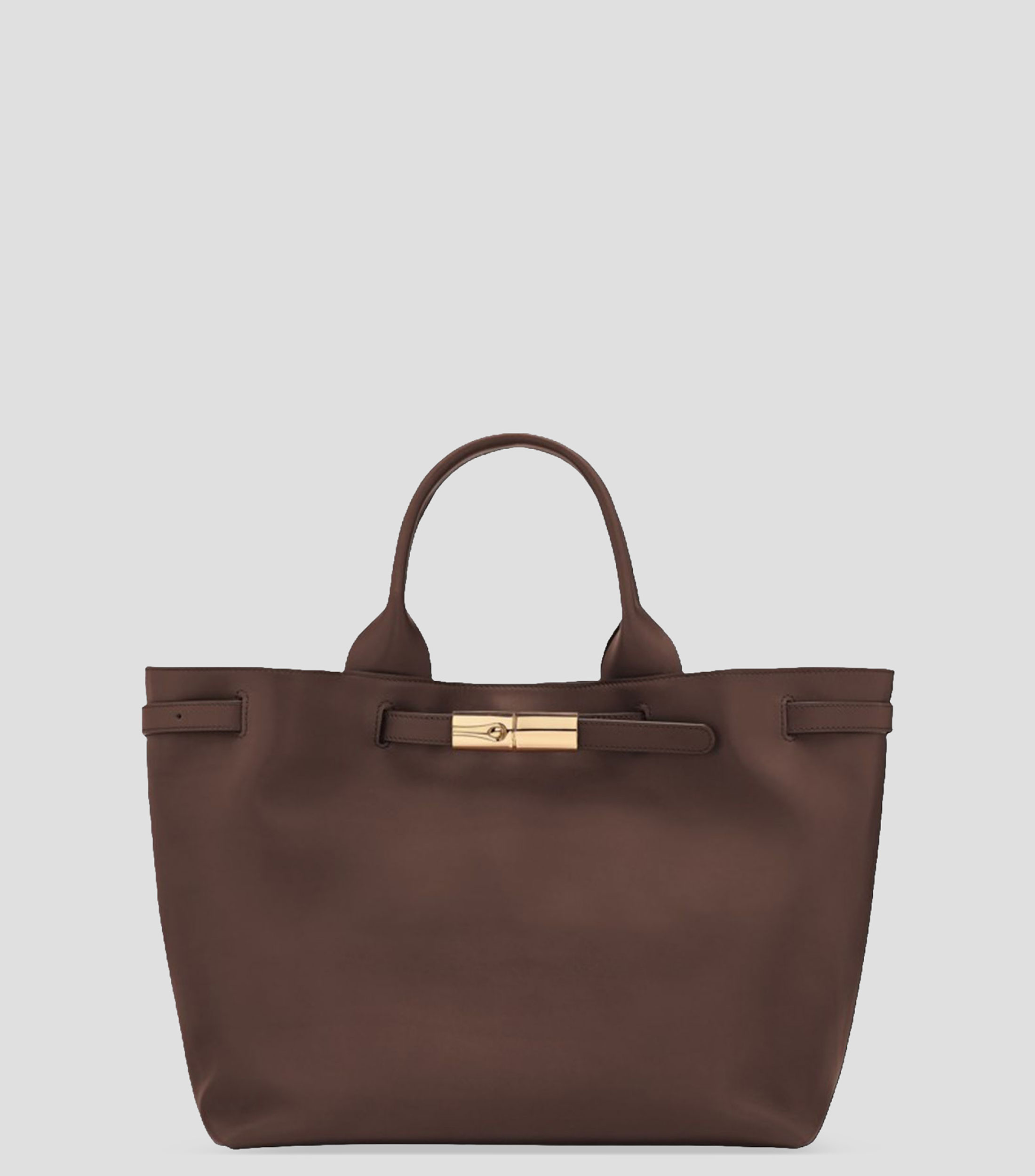 Bolsa tote en cuero de becerro lisa Mujer