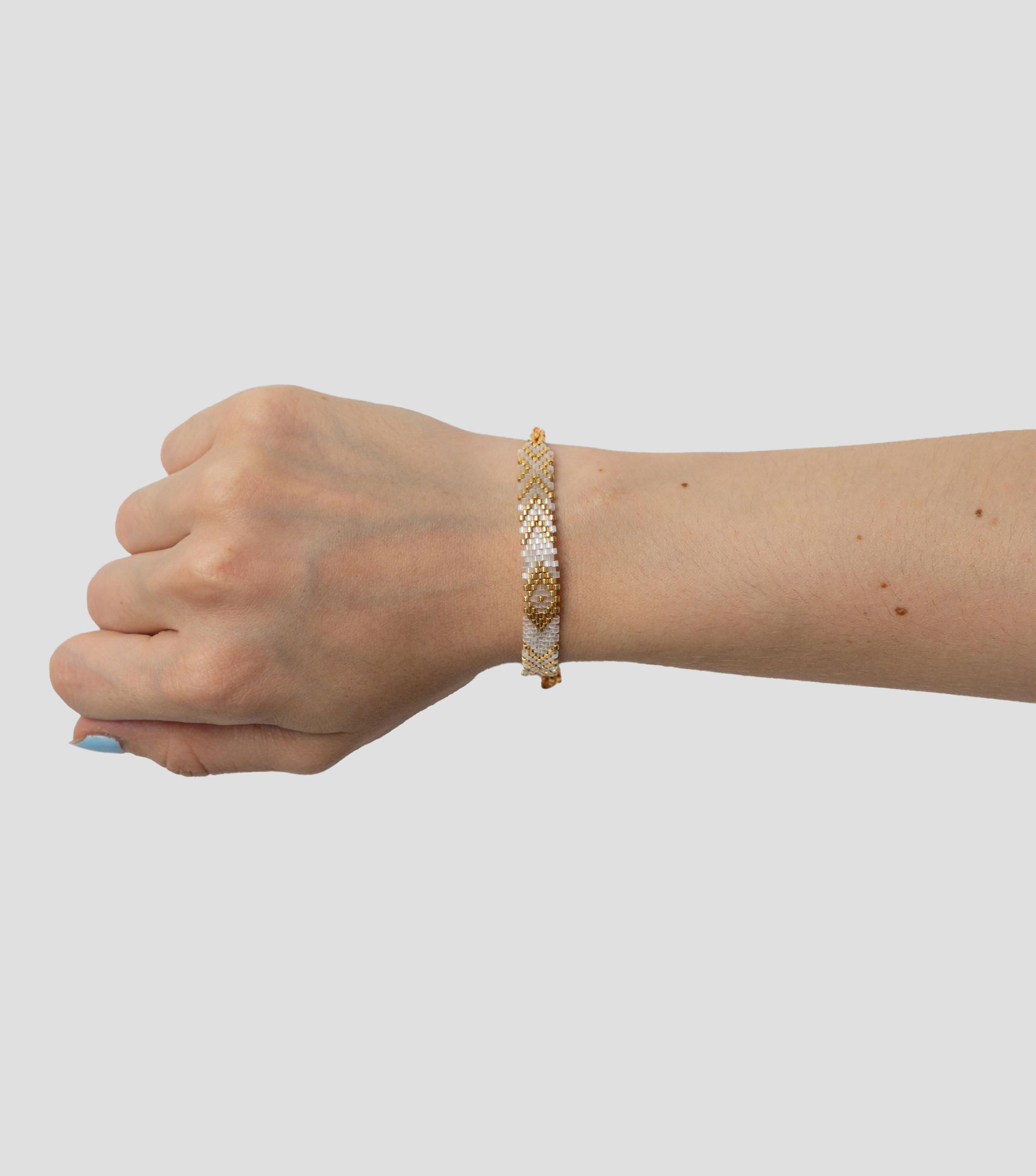 Pulsera ojo de tigre Blanca Mujer