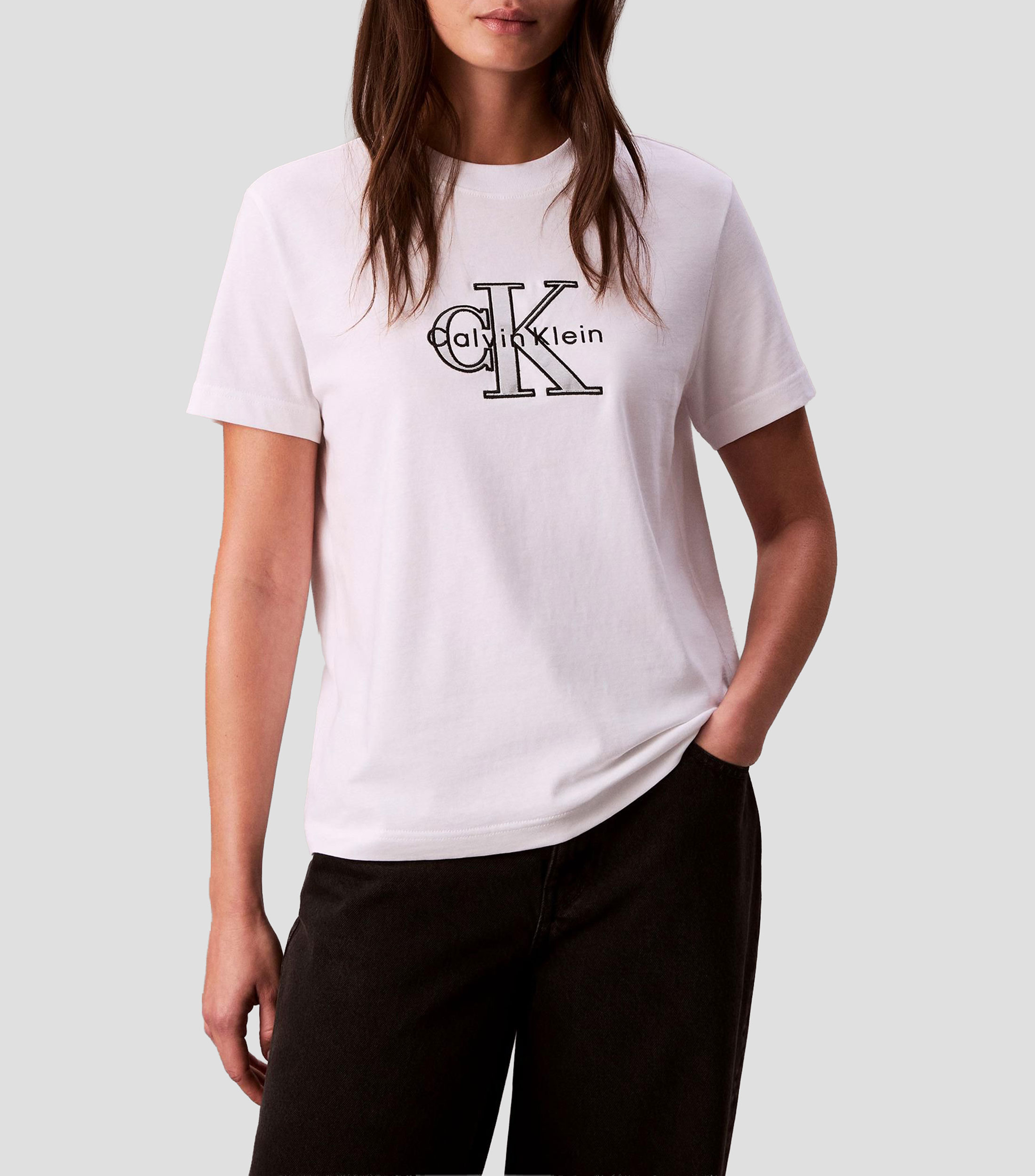 Playera cuello redondo manga corta estampada Mujer