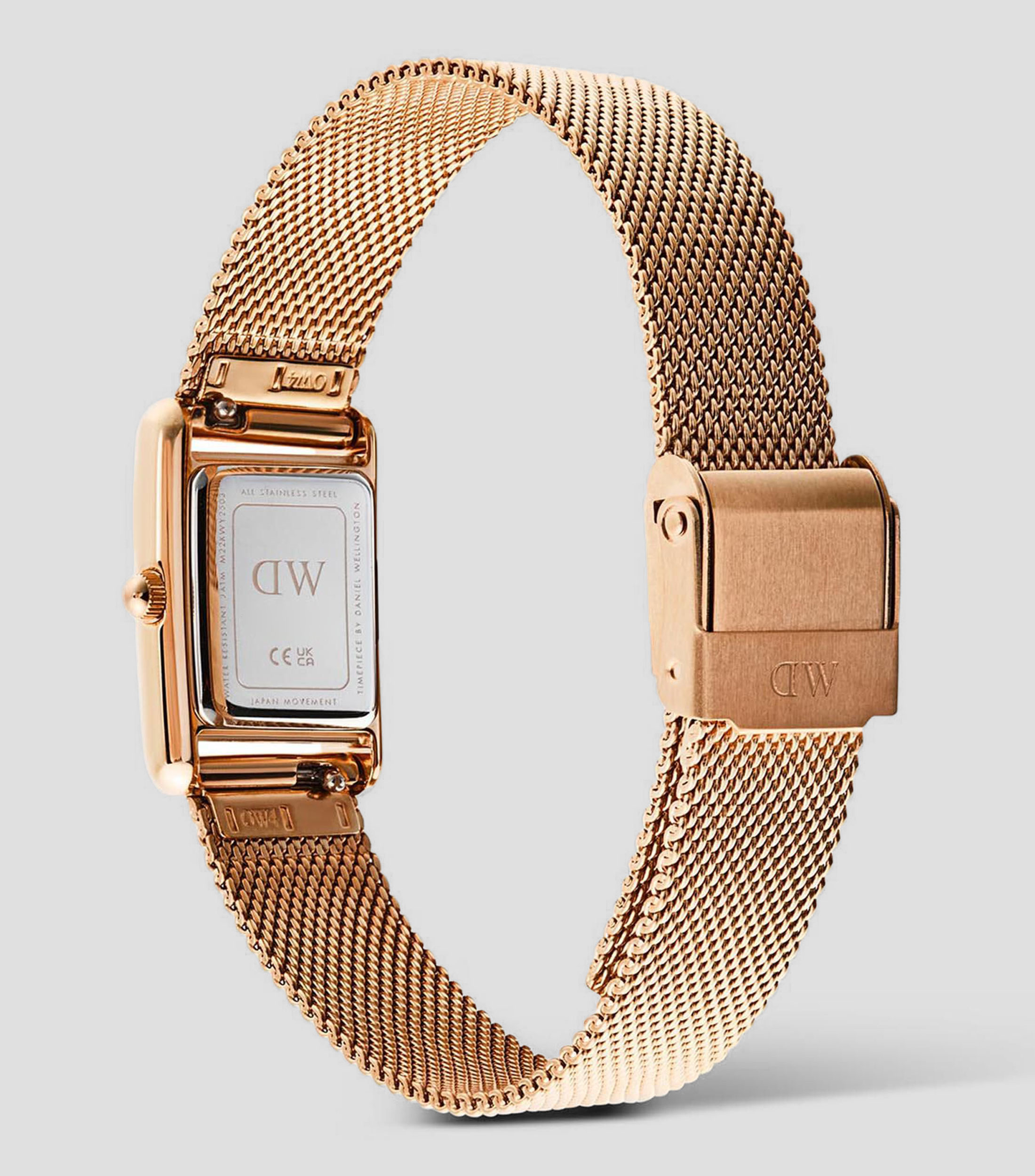 Reloj para mujer Bound Mini Rect 3 Hands casual, color oro rosa