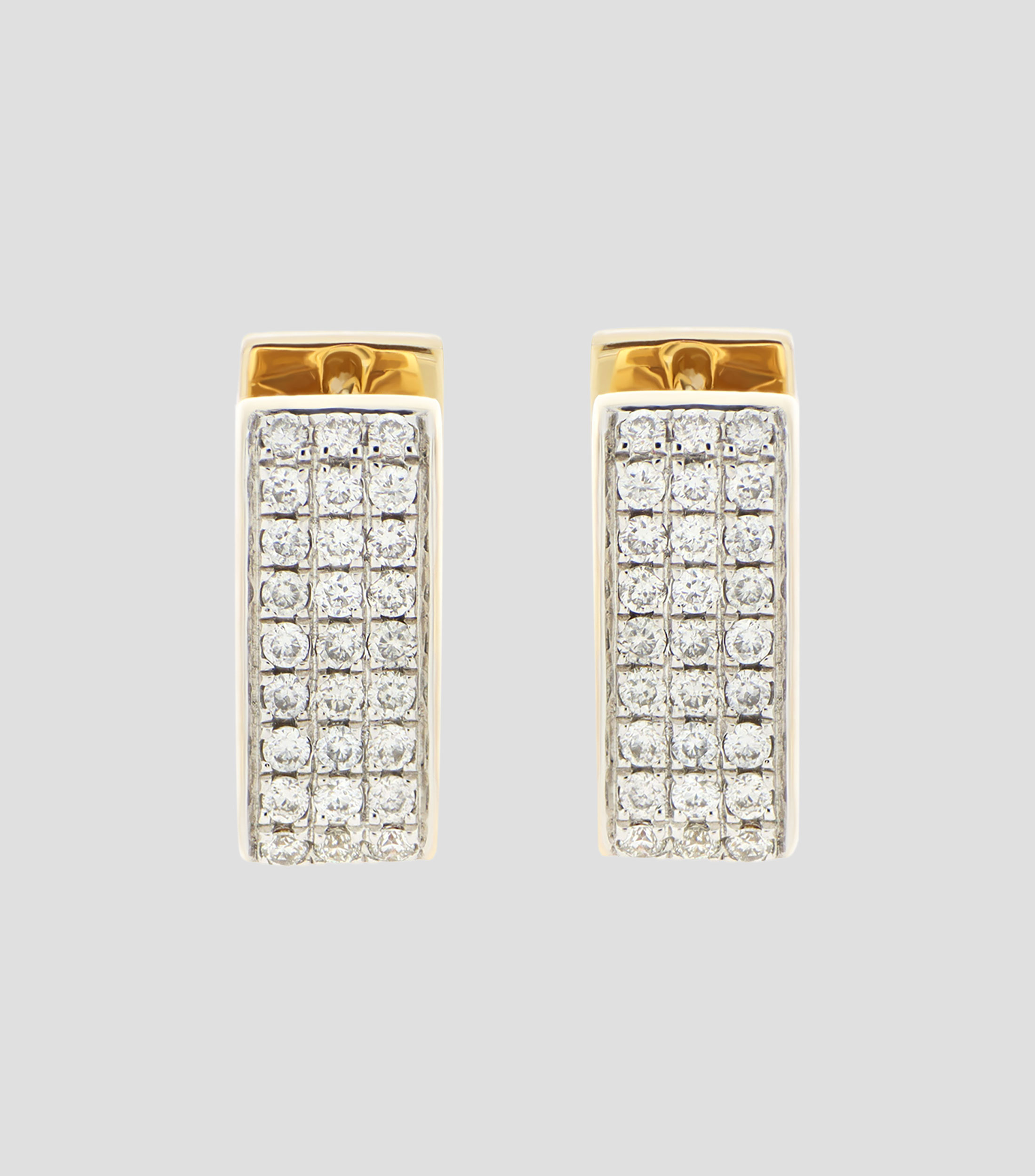 Aretes en oro amarillo de 14 kilates con diamantes Mujer