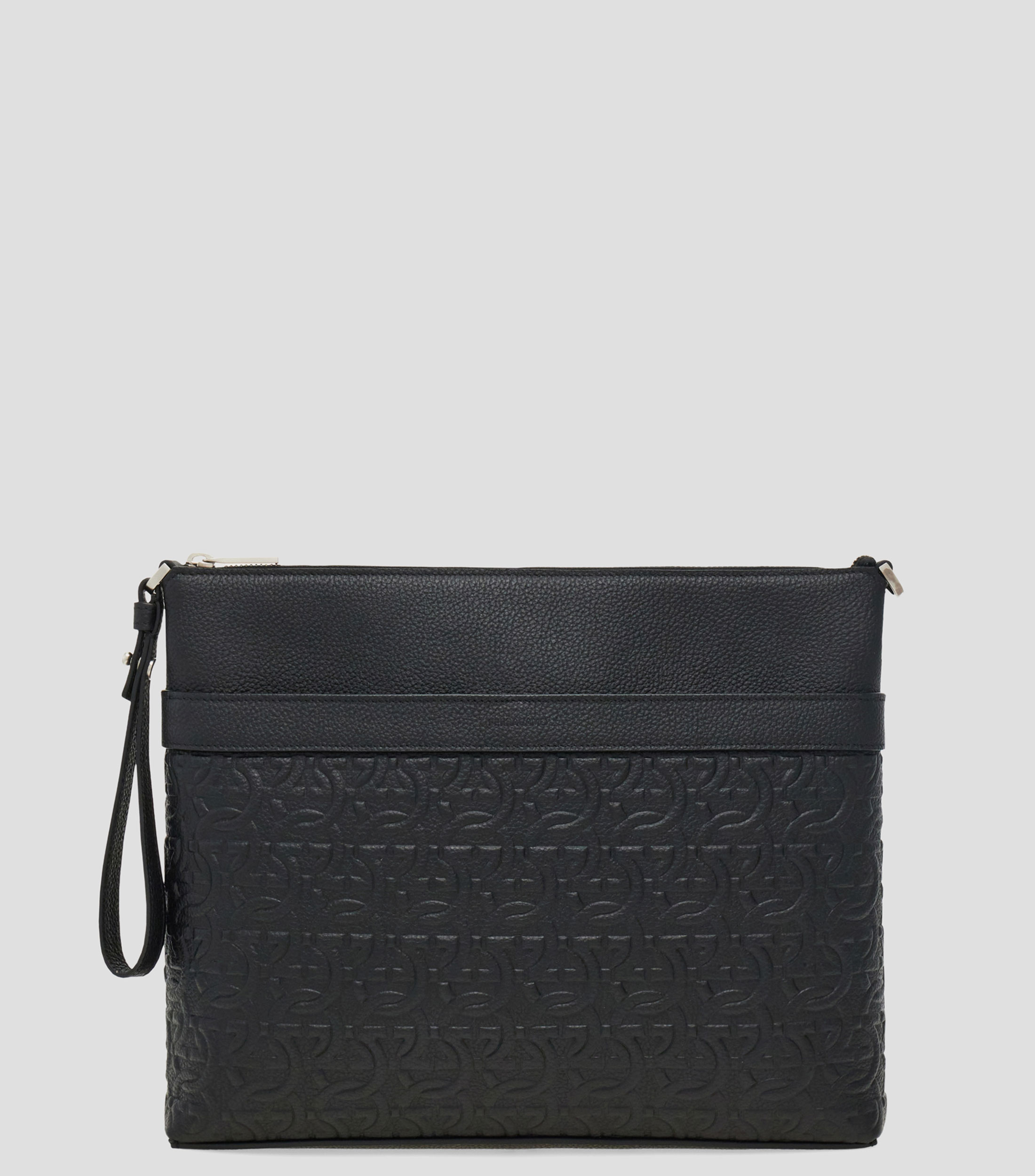 Bolso shoulder en piel liso Hombre