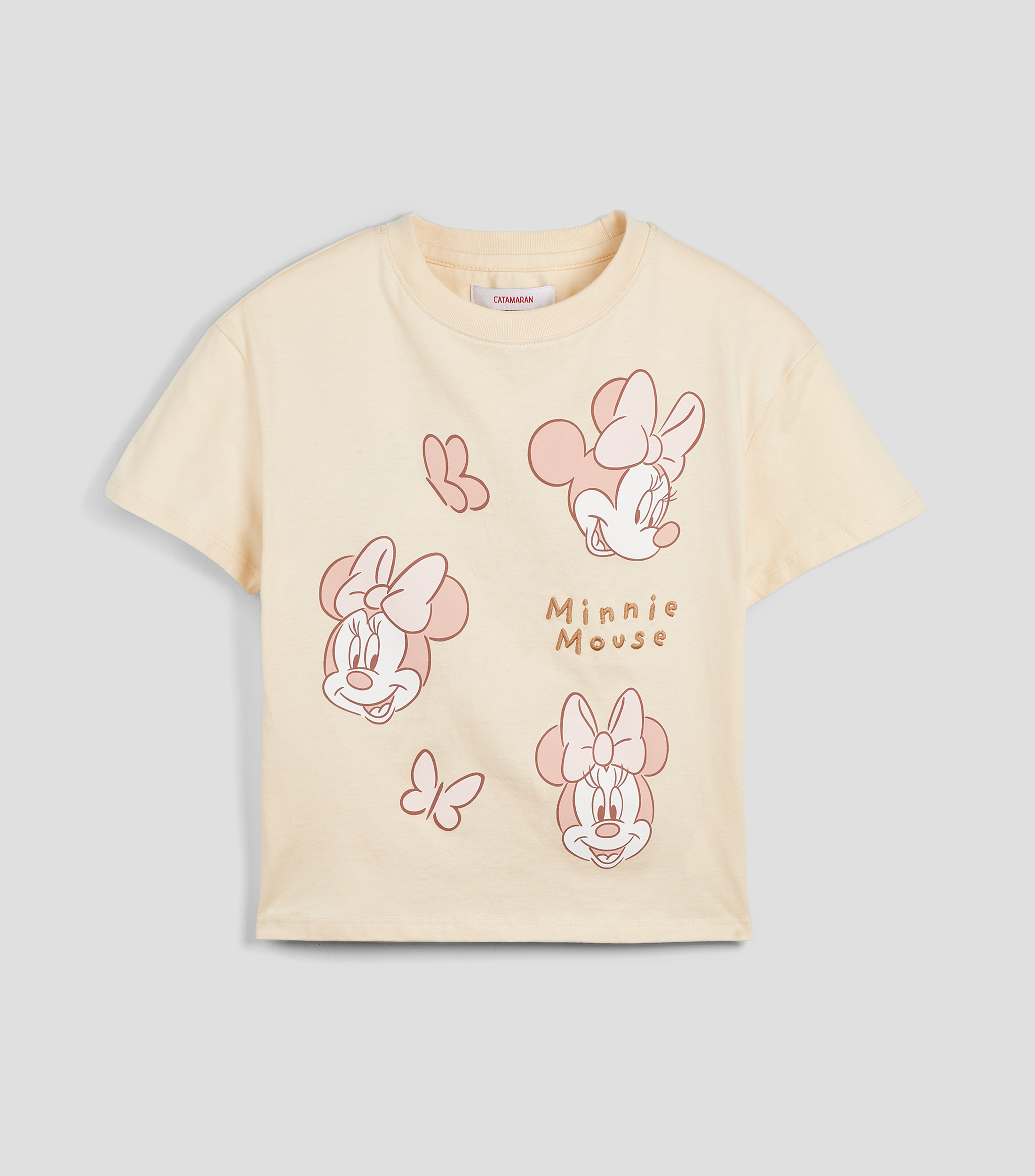 Playera cuello redondo manga corta con estampado Niña