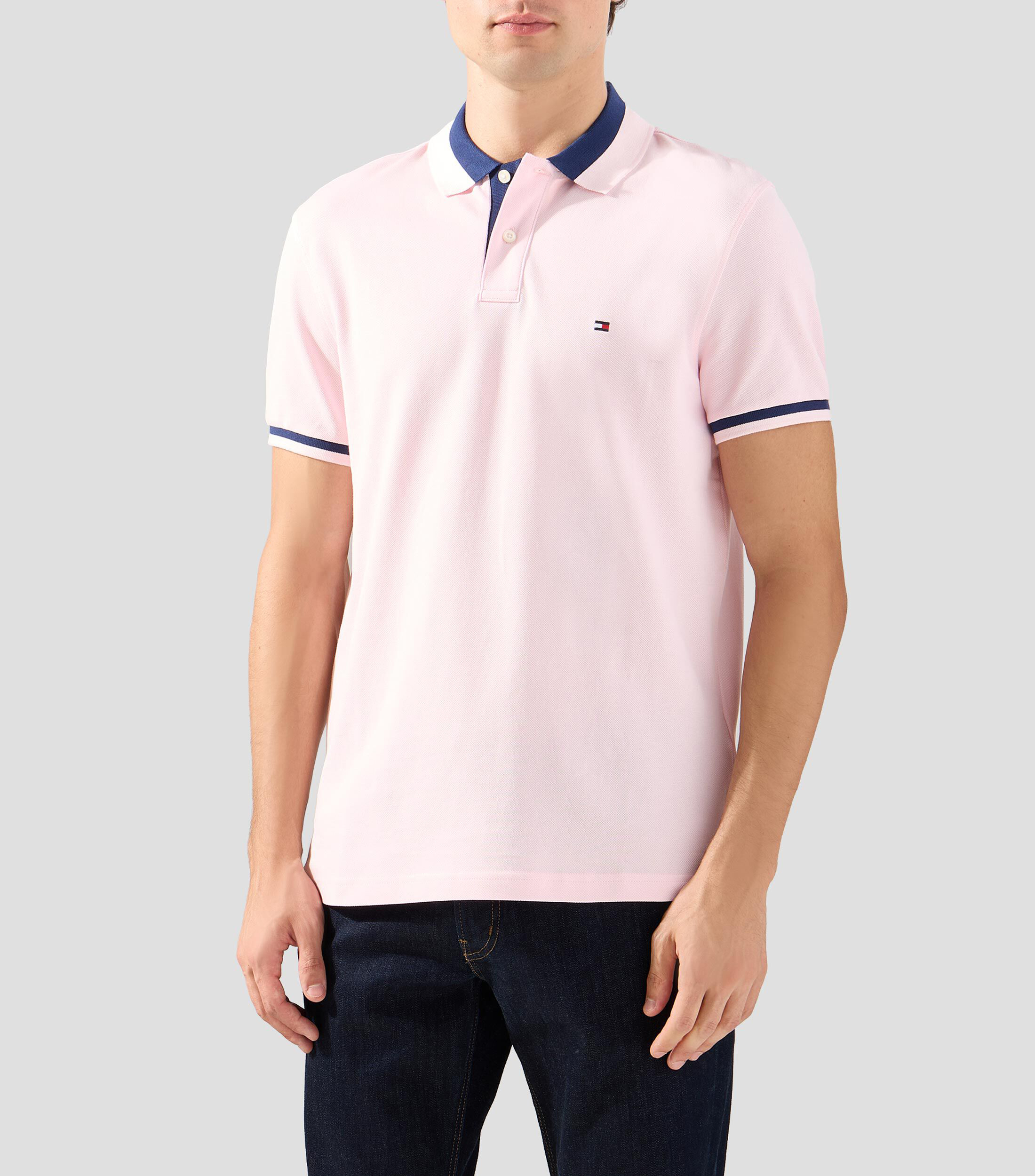 Playera tipo polo manga corta lisa Hombre