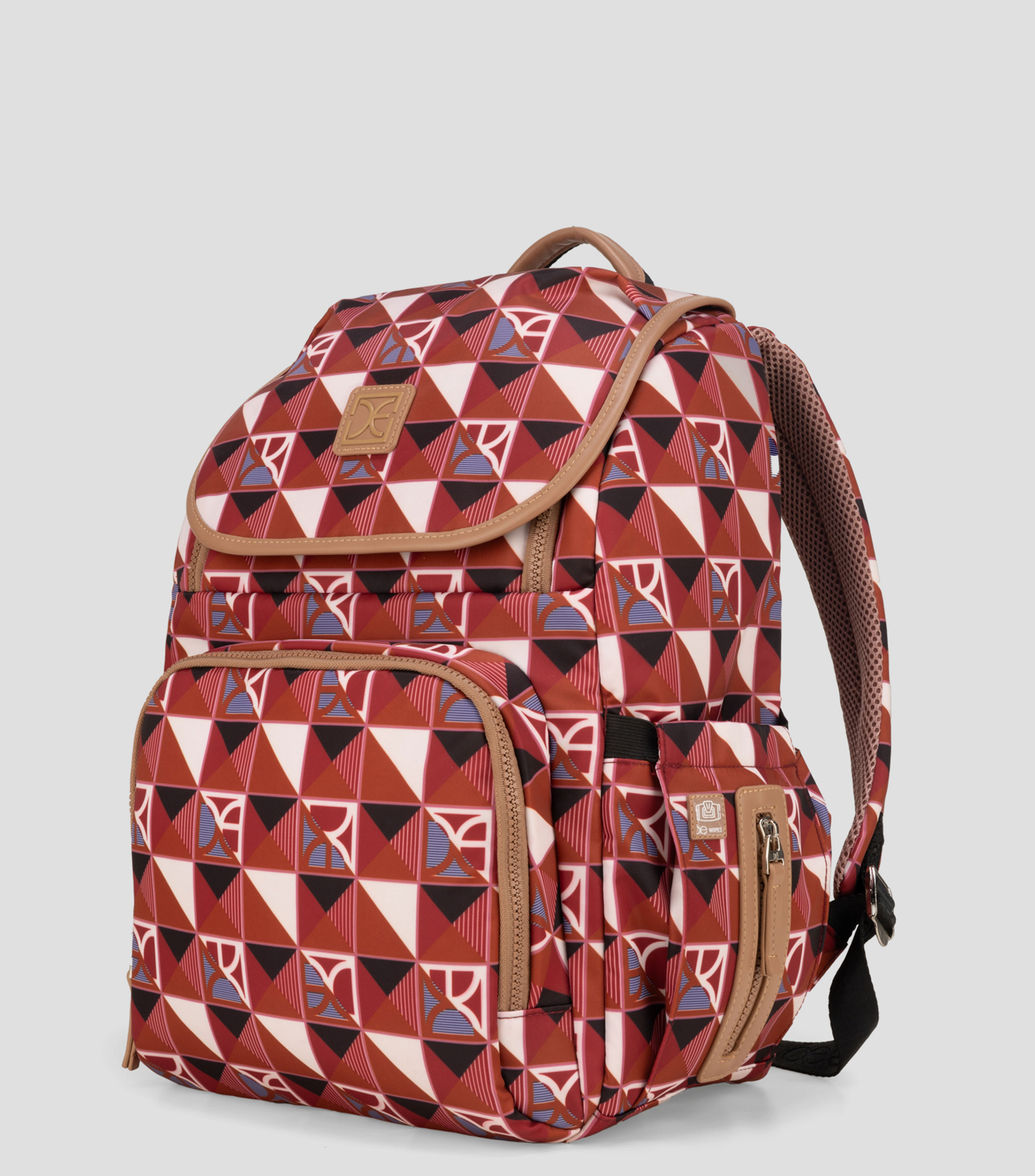 Pañalera backpack estampada con cambiador