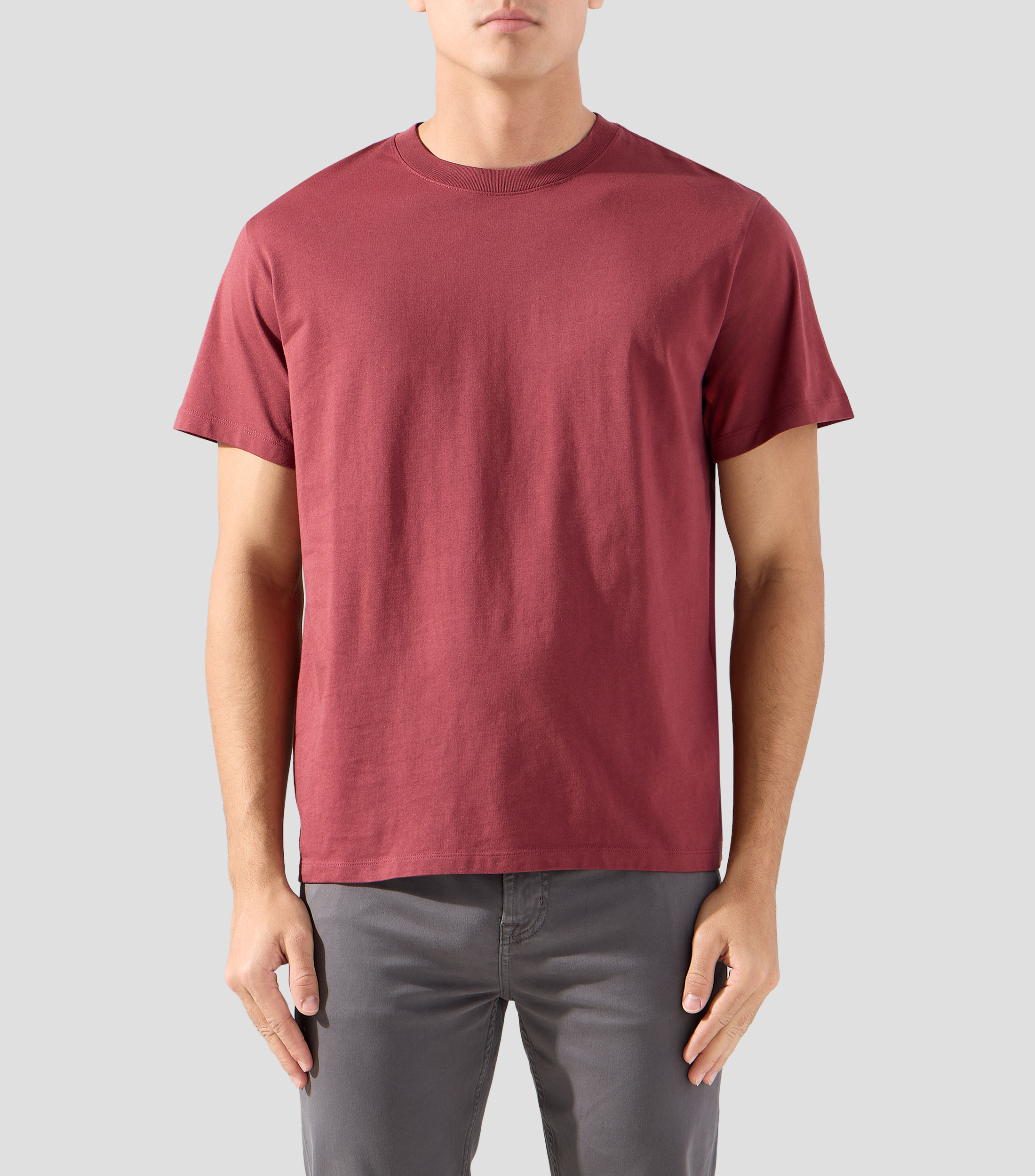 Playera cuello redondo manga corta lisa Hombre
