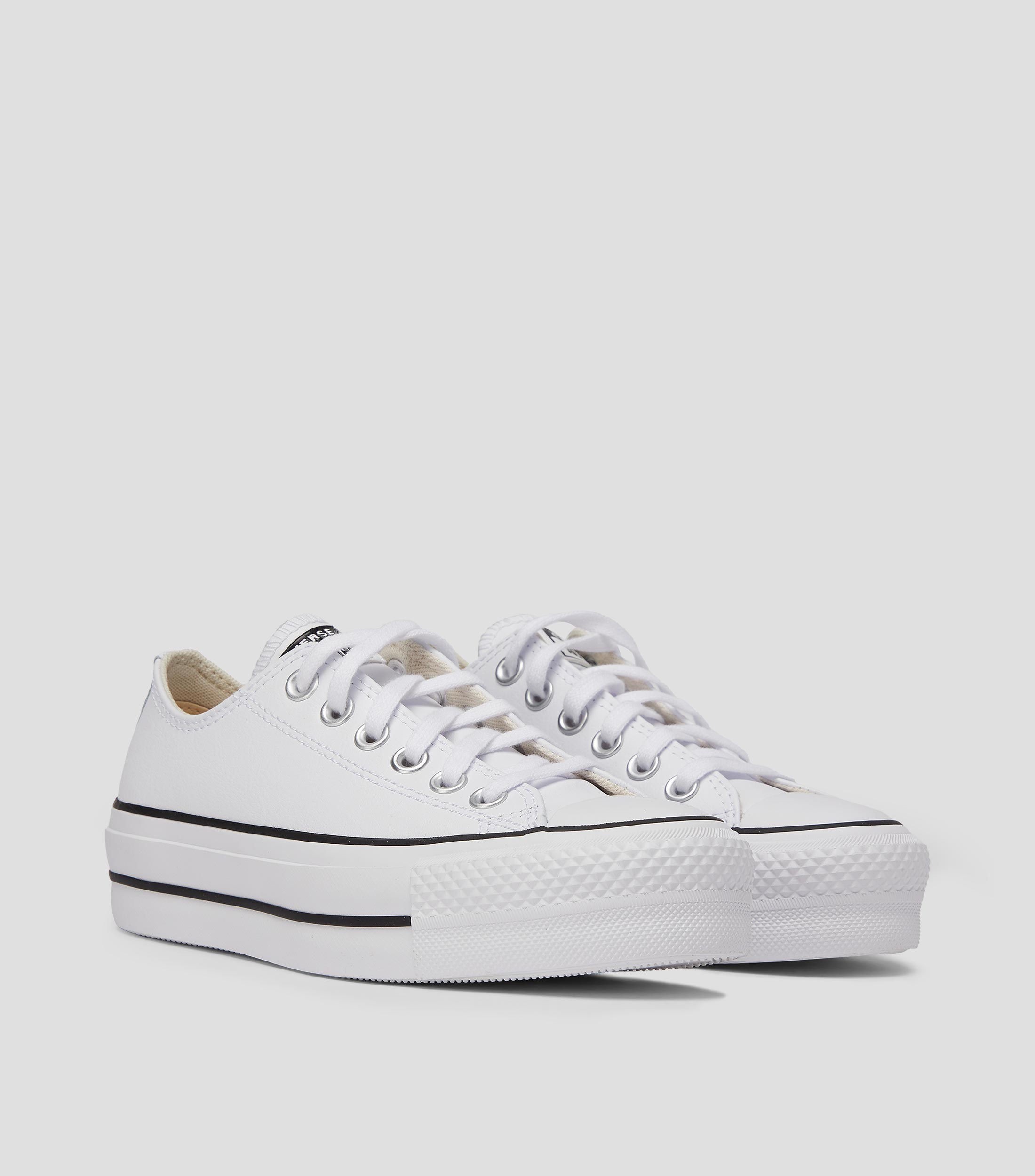 Tenis casuales con plataforma en piel Mujer