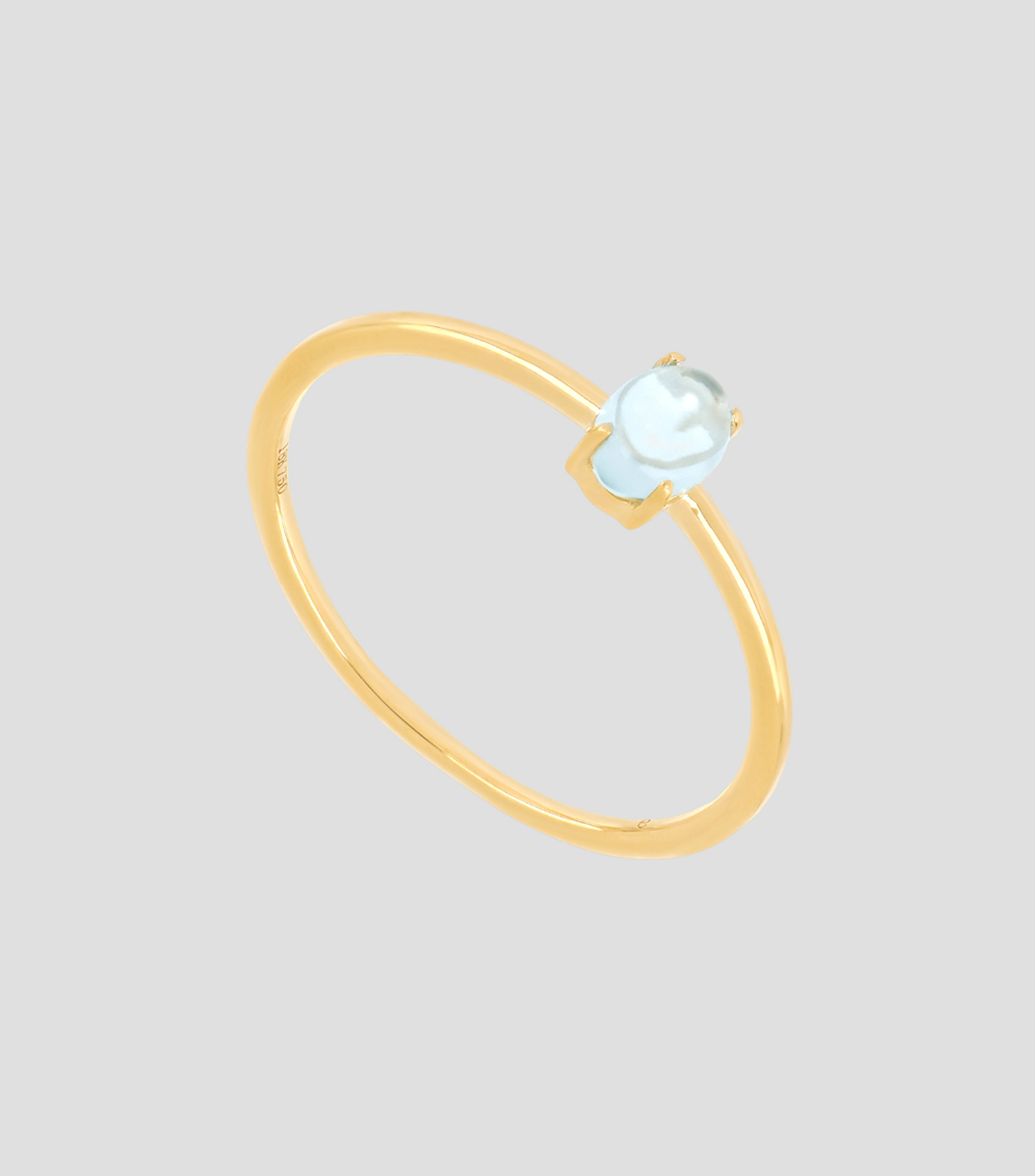 Anillo en oro amarillo de 18 Kilates con topacio Mujer