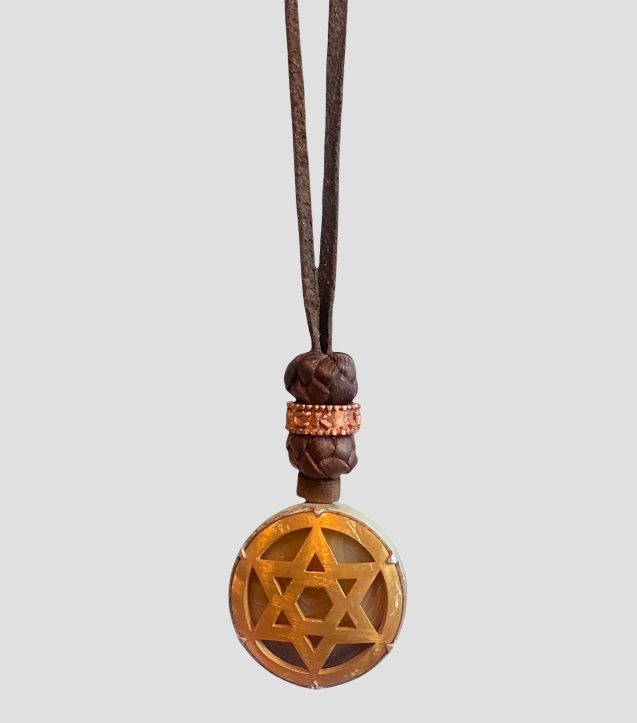 Collar 3-D Star Golden con agata Hombre