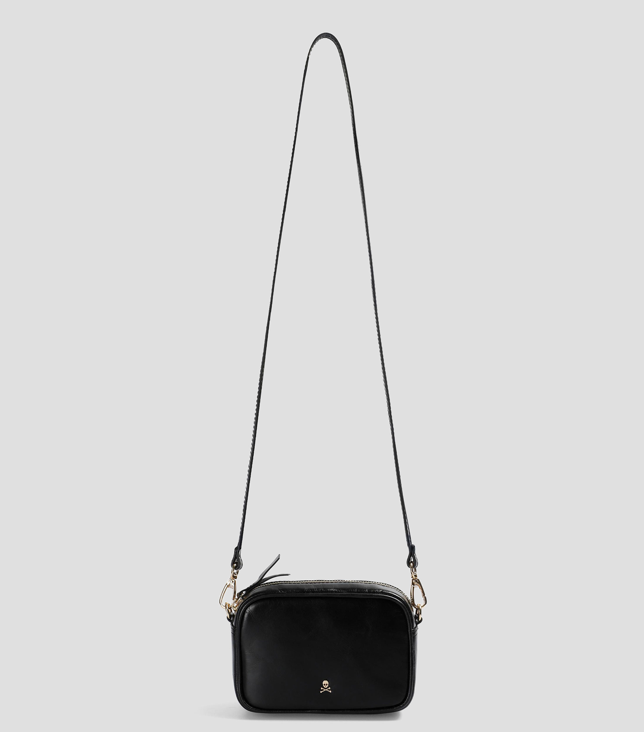 Bolsa crossbody en piel lisa Mujer