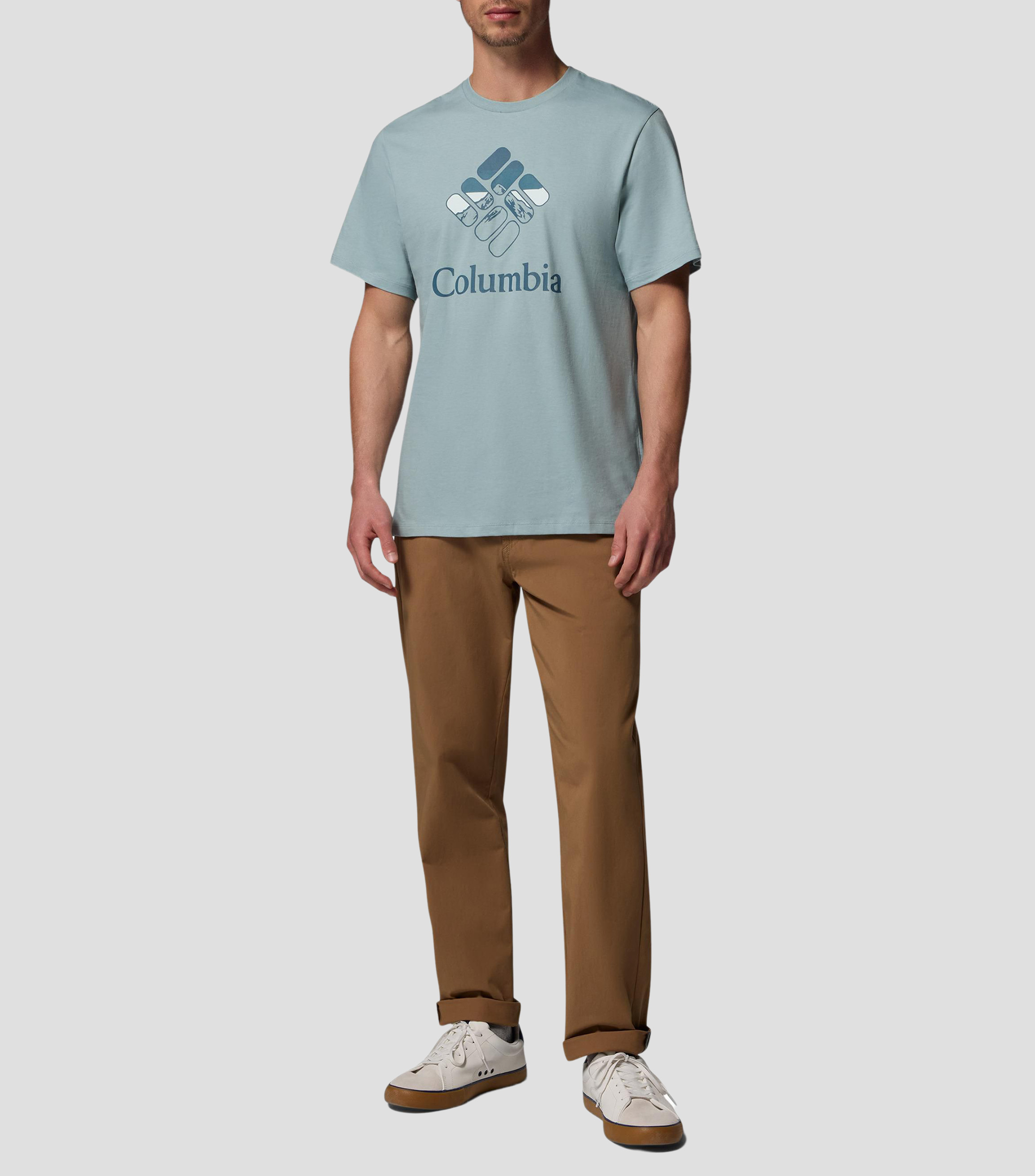 Playera cuello redondo manga corta estampada Hombre