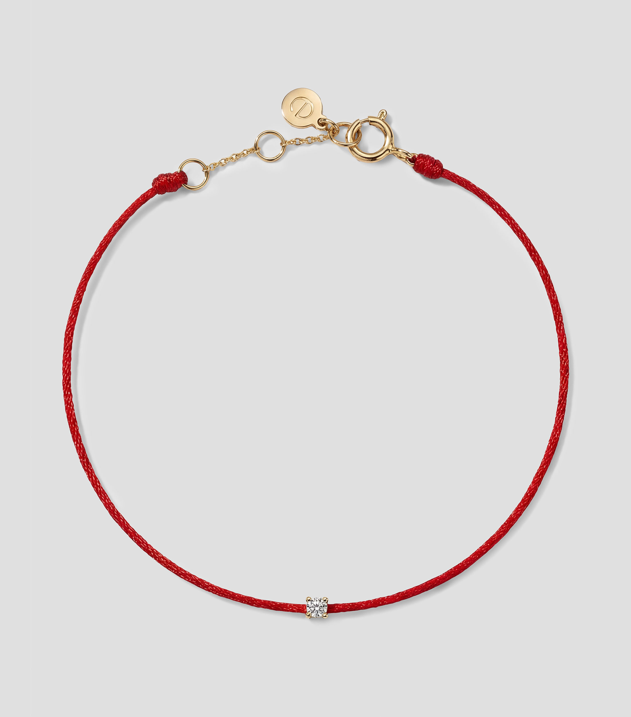 Pulsera roja con colgante y diamante Mujer