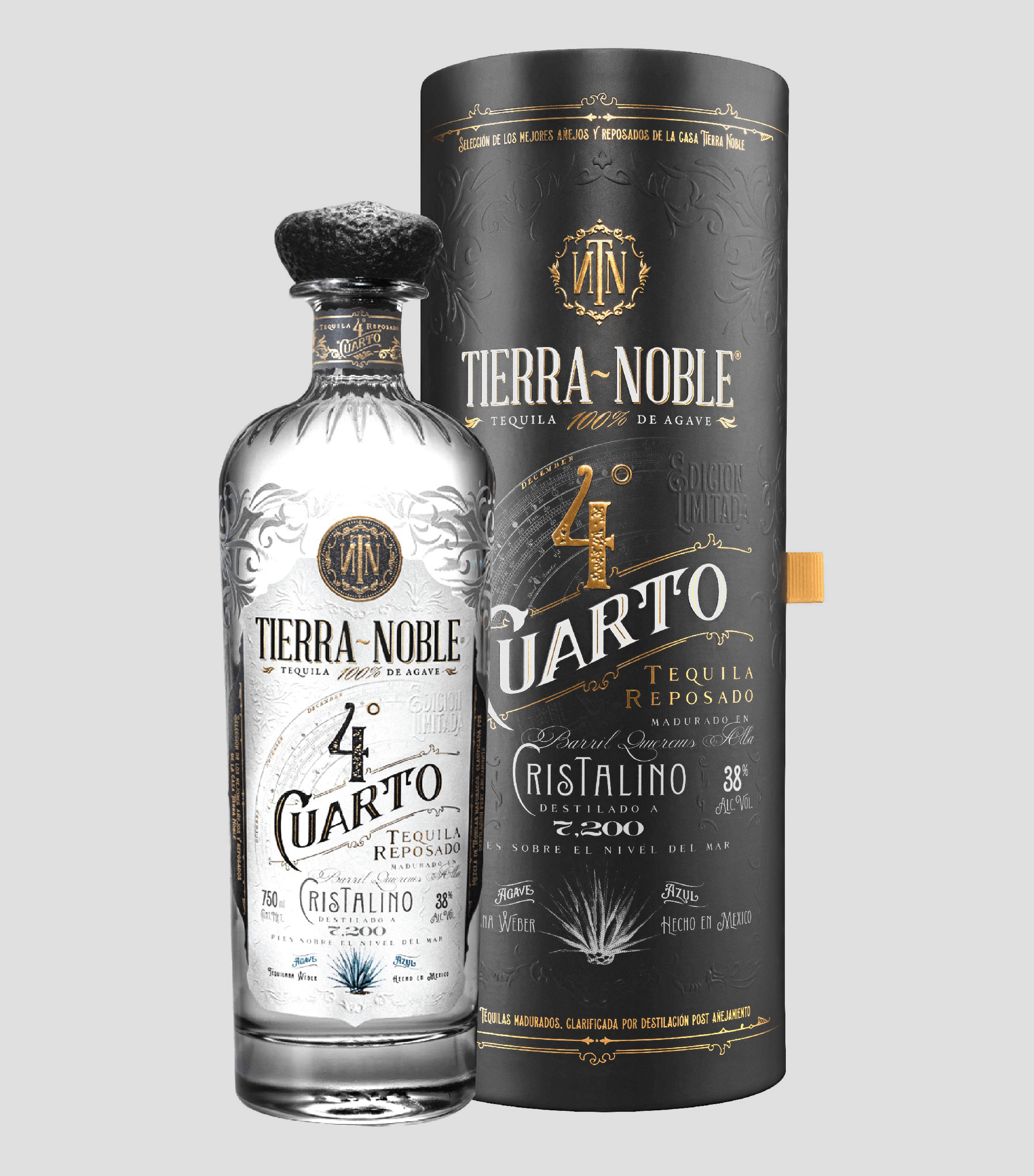 Tequila Cristalino Reposado Tierra Noble Cuarto, 750 ml