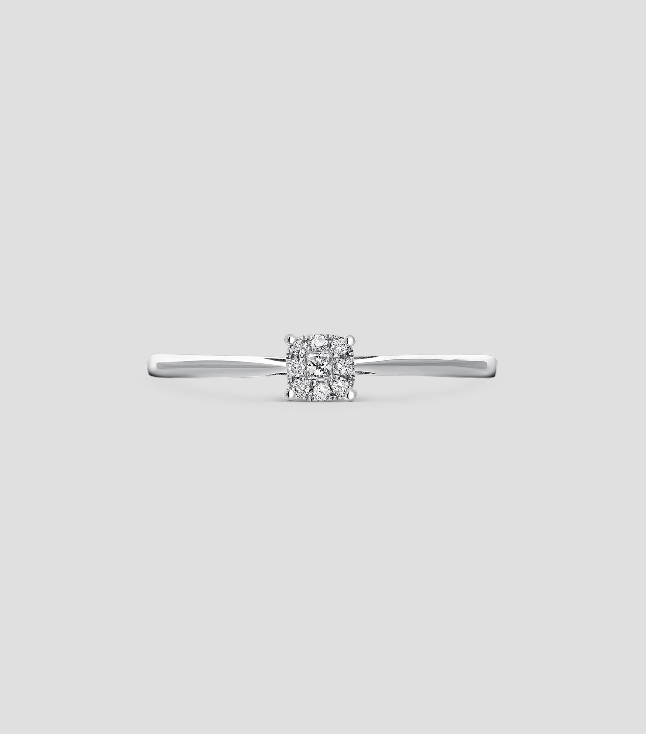 Anillo en oro blanco 18 Kilates con incrustación de diamante Grace Mujer