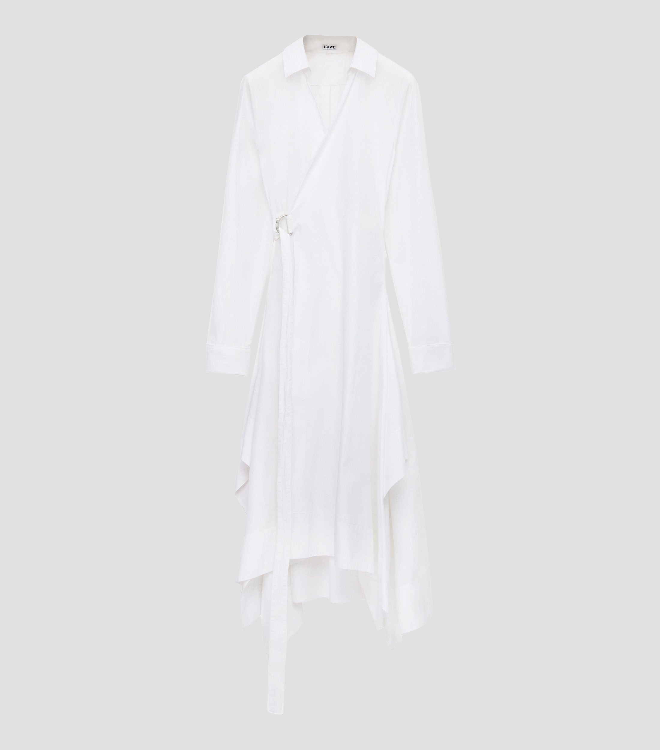Vestido midi de manga larga liso Mujer