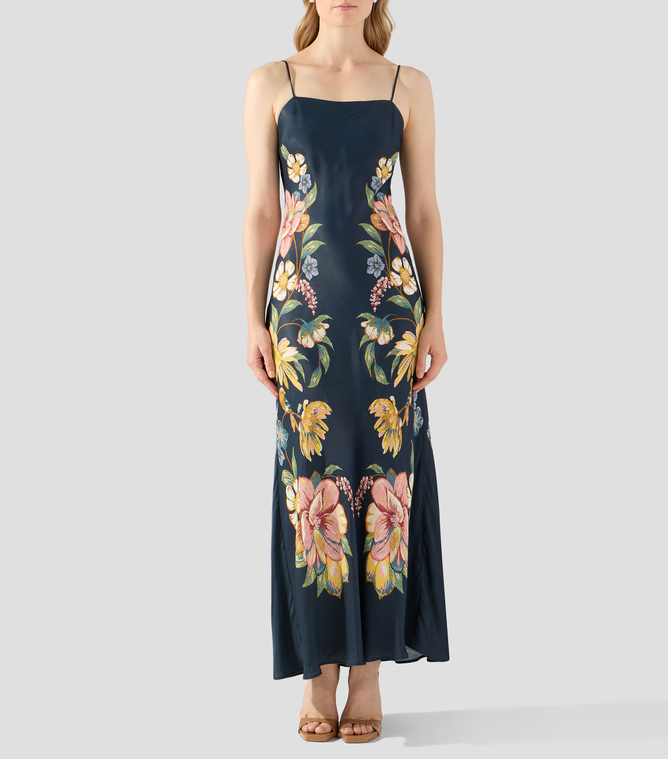 Vestido largo estampado Mujer