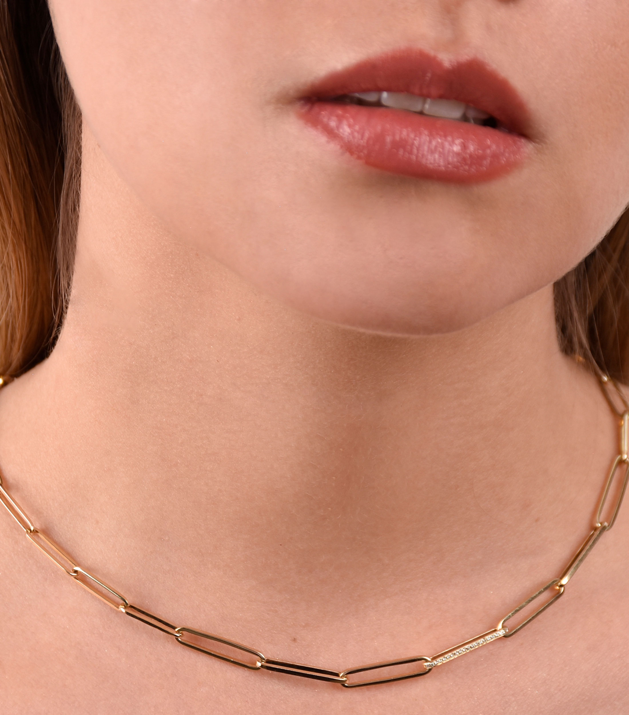 Gargantilla en Oro amarillo de 14 Kilates con Diamante Mujer