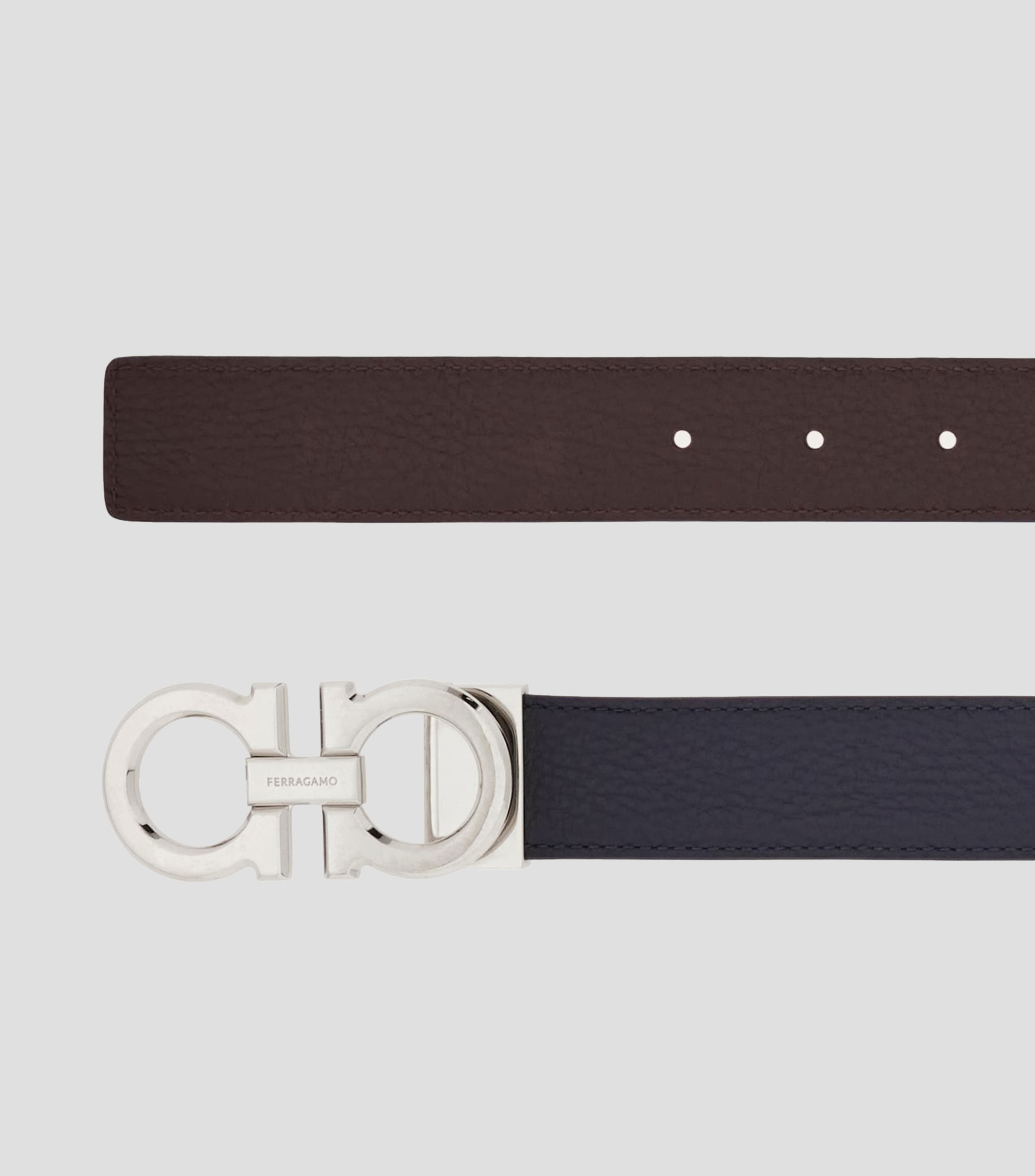 Cinturon reversible y ajustable Gancini Hombre