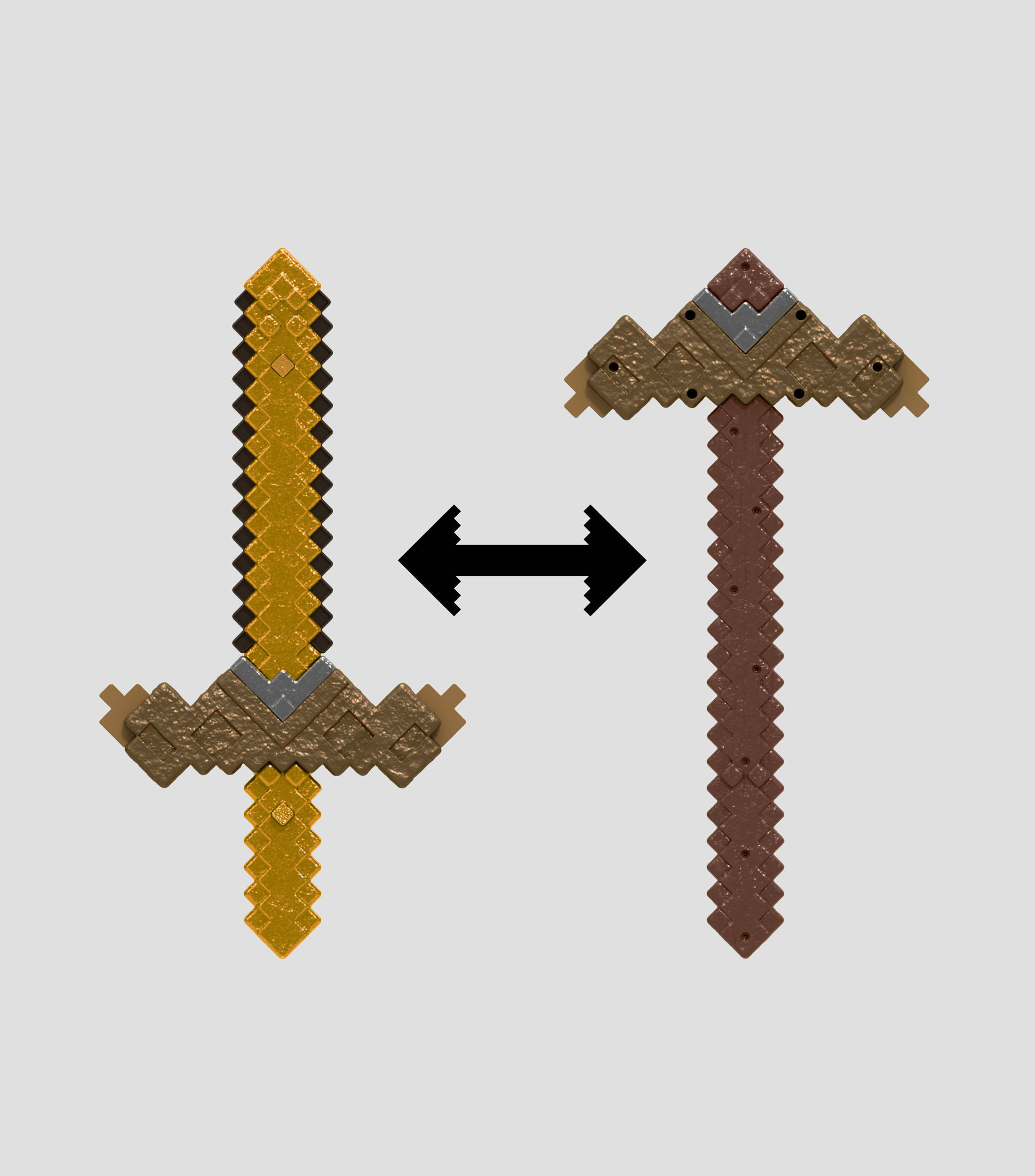 Figura de acción - Espada Minecraft Click and Switch 2 en 1