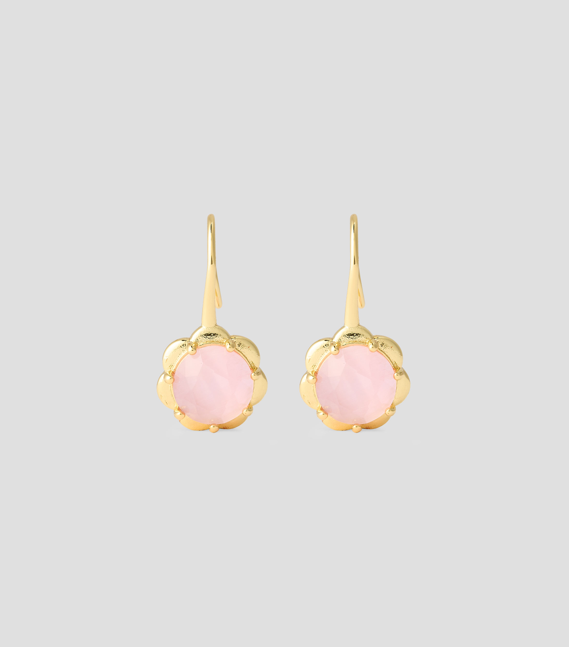 Aretes flor con cristal Mujer