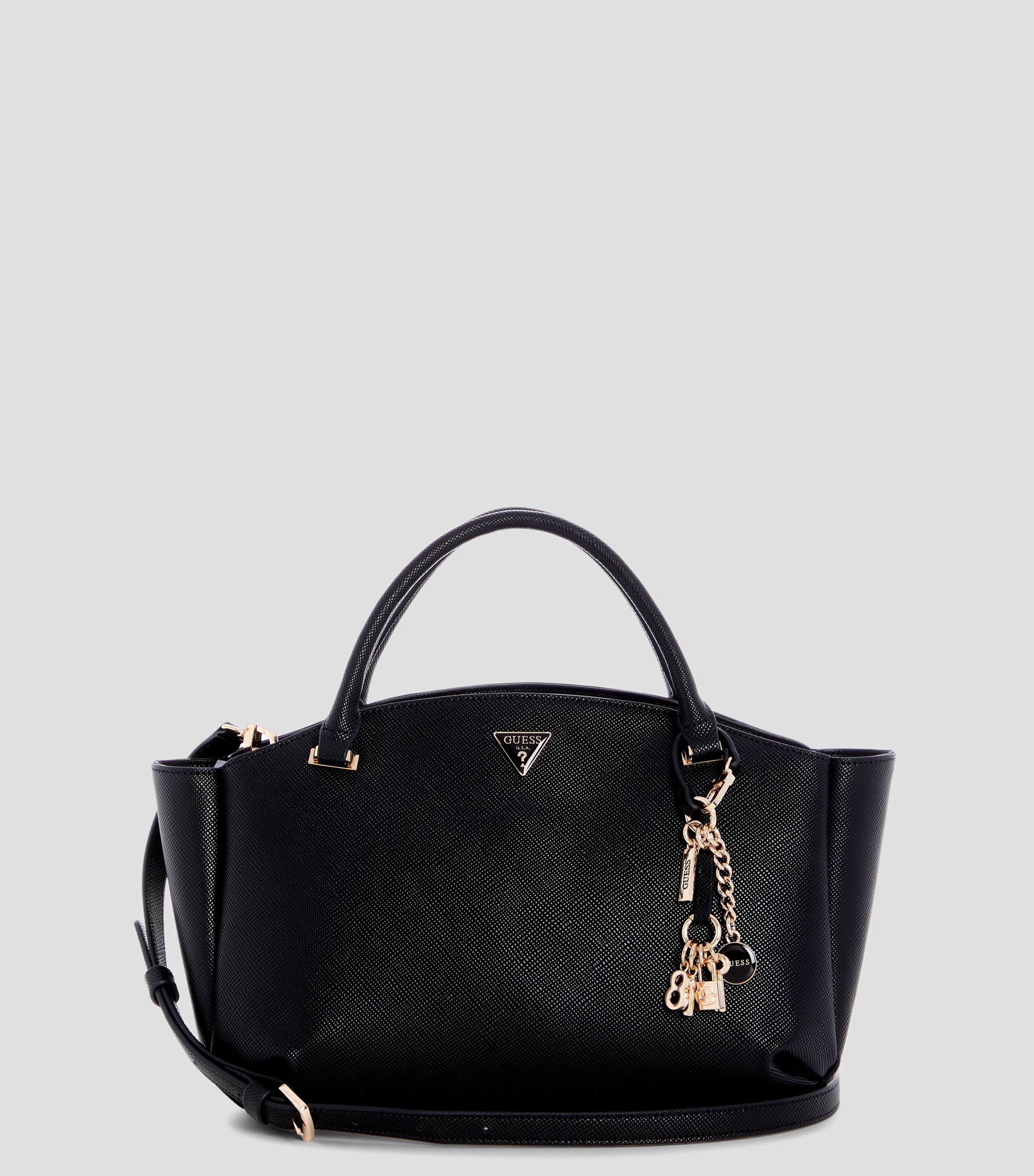 Bolsa satchel lisa con detalle texturizado Mujer
