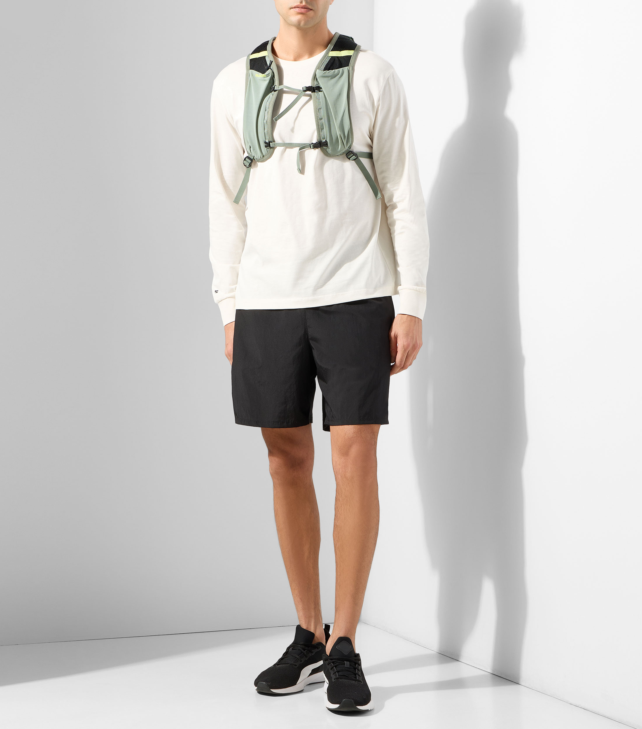 Playera deportiva cuello redondo manga larga estampada Hombre