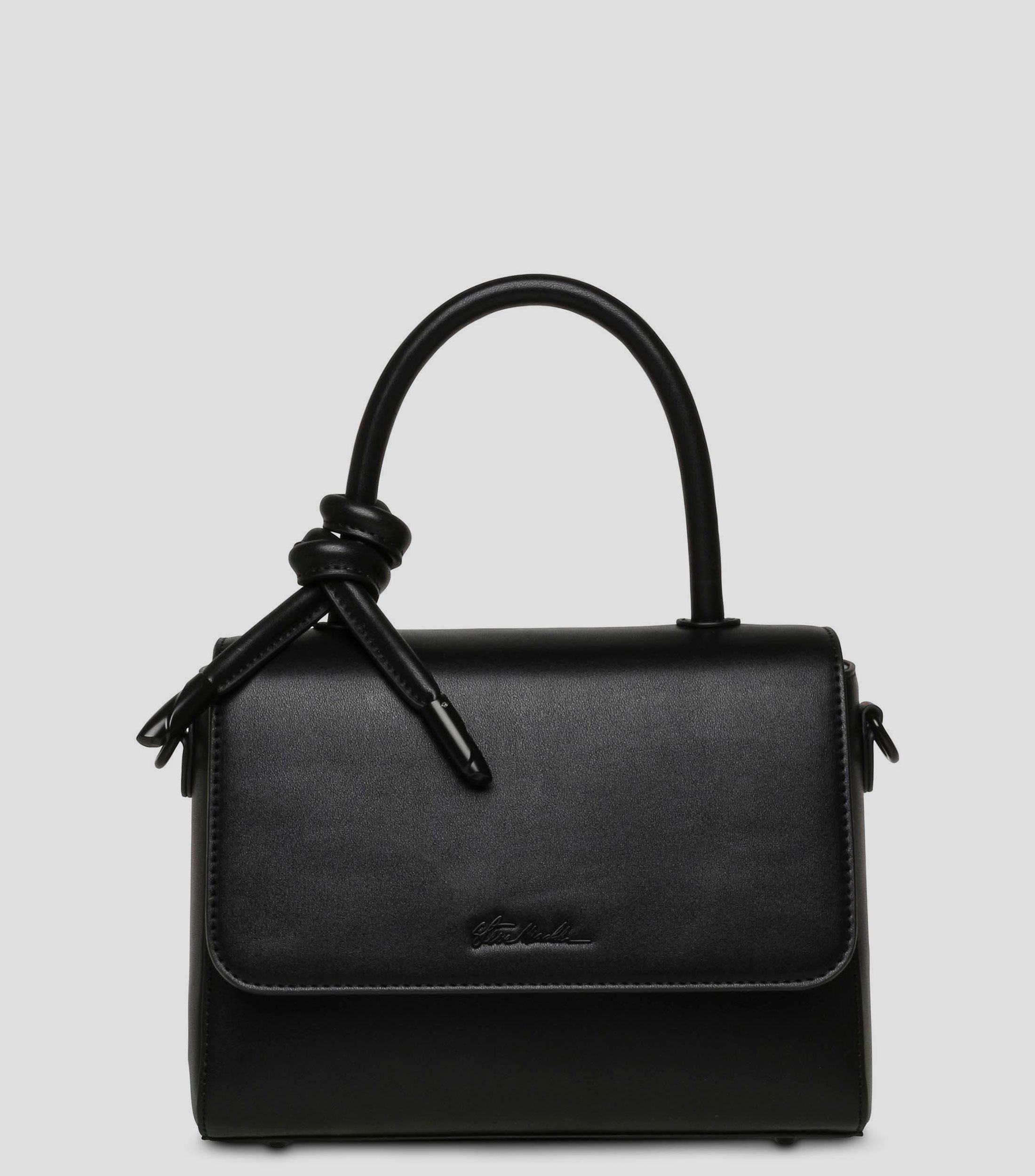 Bolsa satchel negra lisa Mujer
