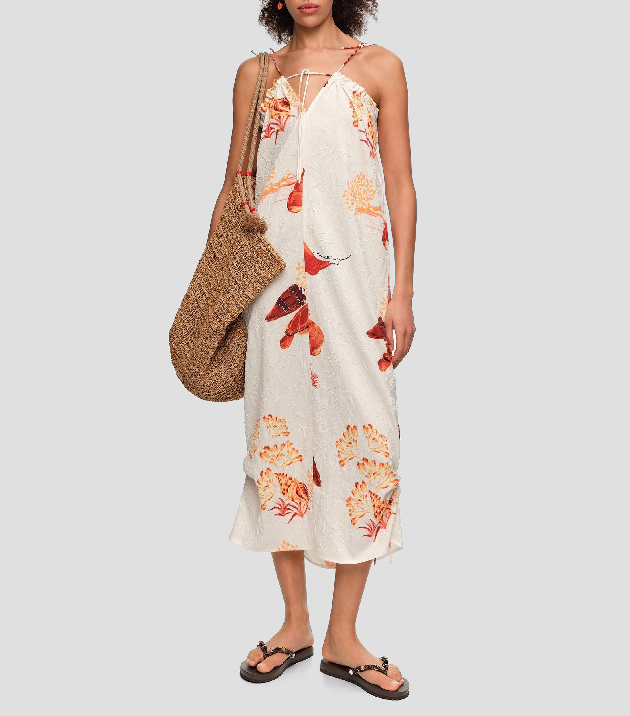 Vestido midi estampado Mujer