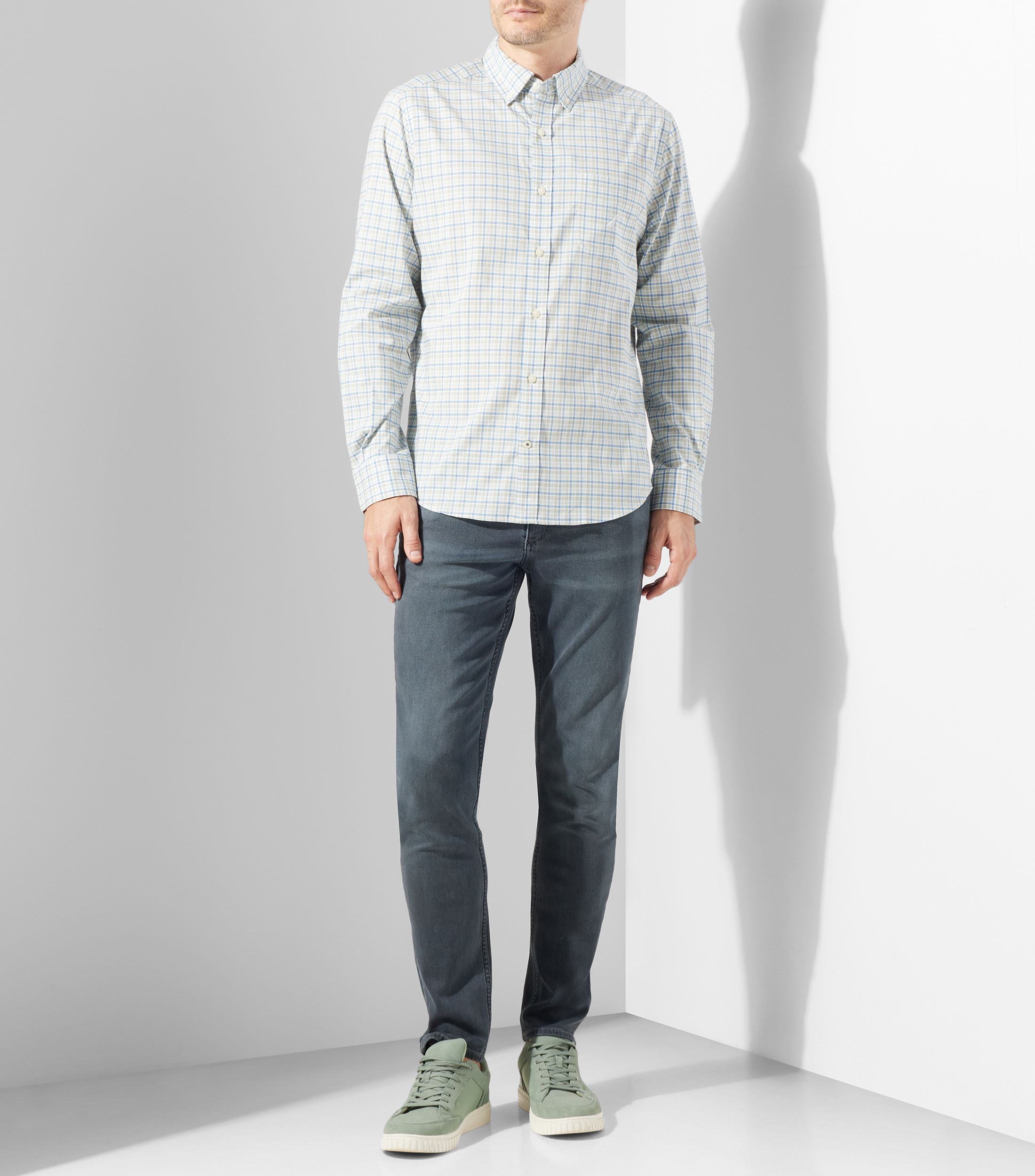 Camisa cuadros manga larga Hombre