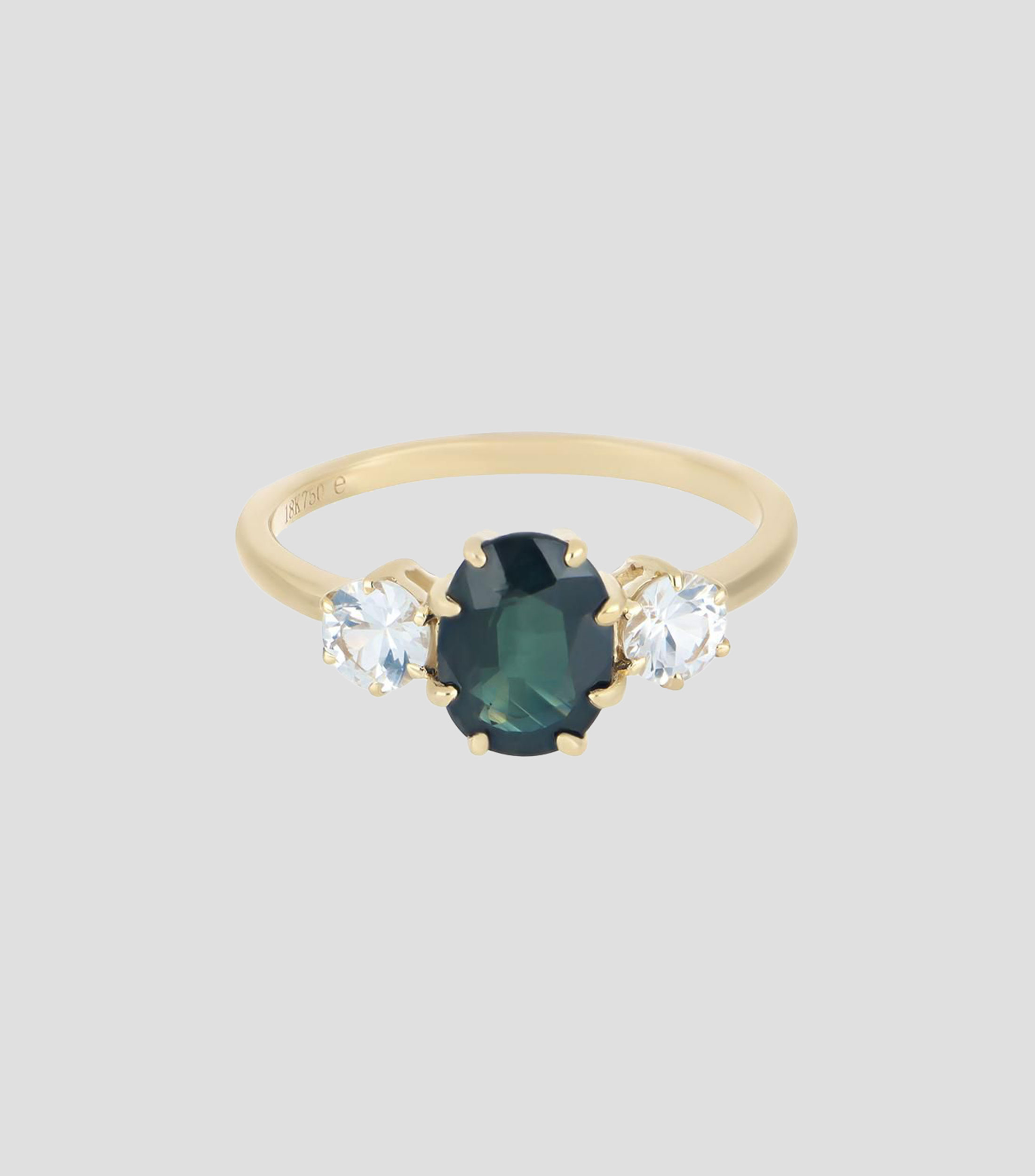 Anillo en oro con zafiro Mujer