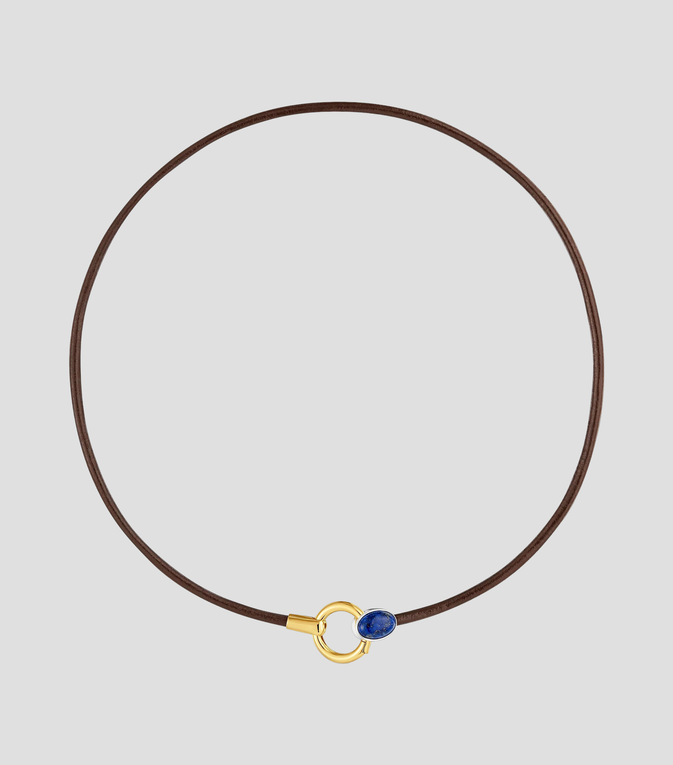 Collar Ovalado en Plata .925 y Baño de oro de 18 Kilates Gem Power Mujer