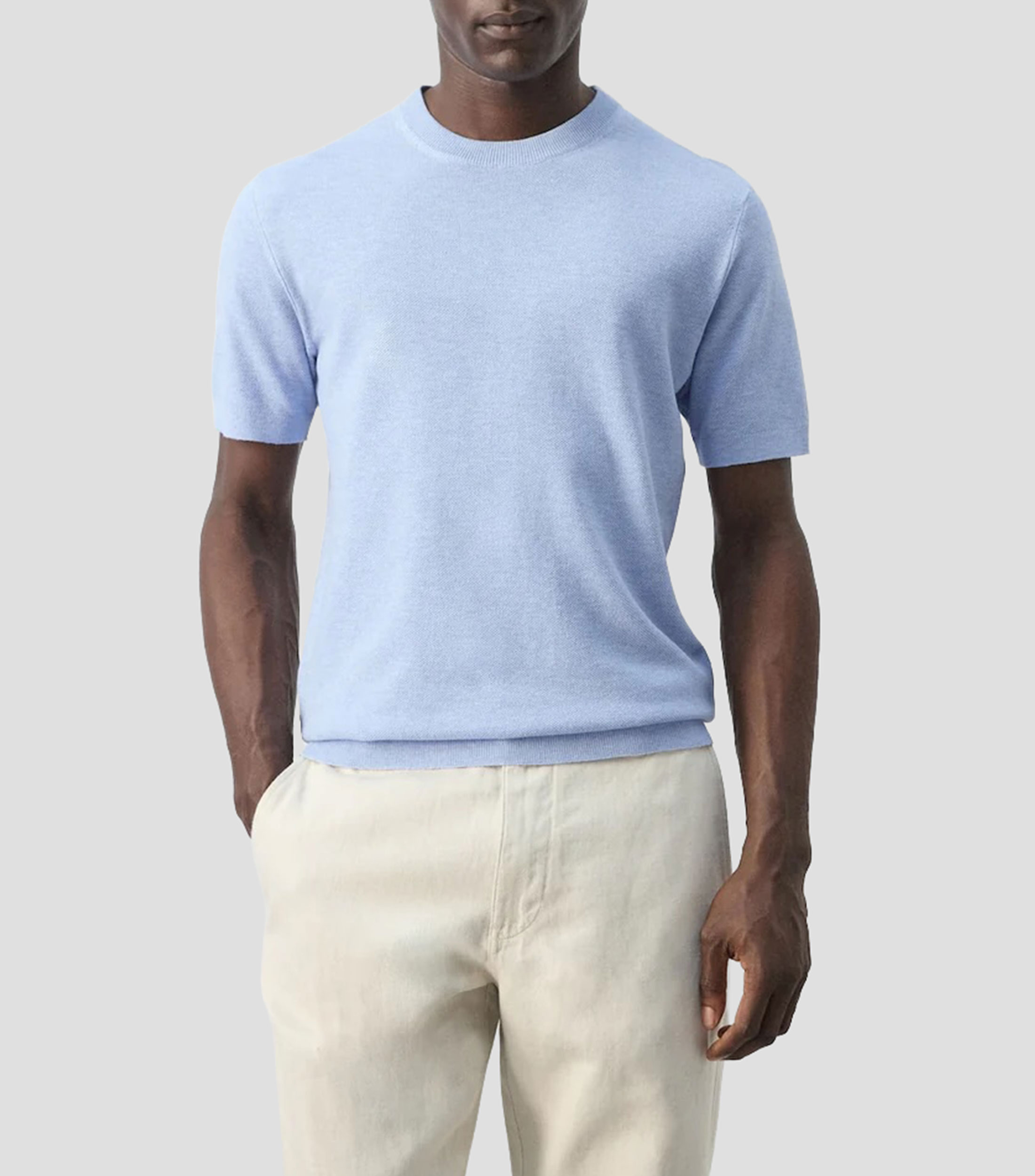 Playera cuello redondo manga corta jaspeada Hombre