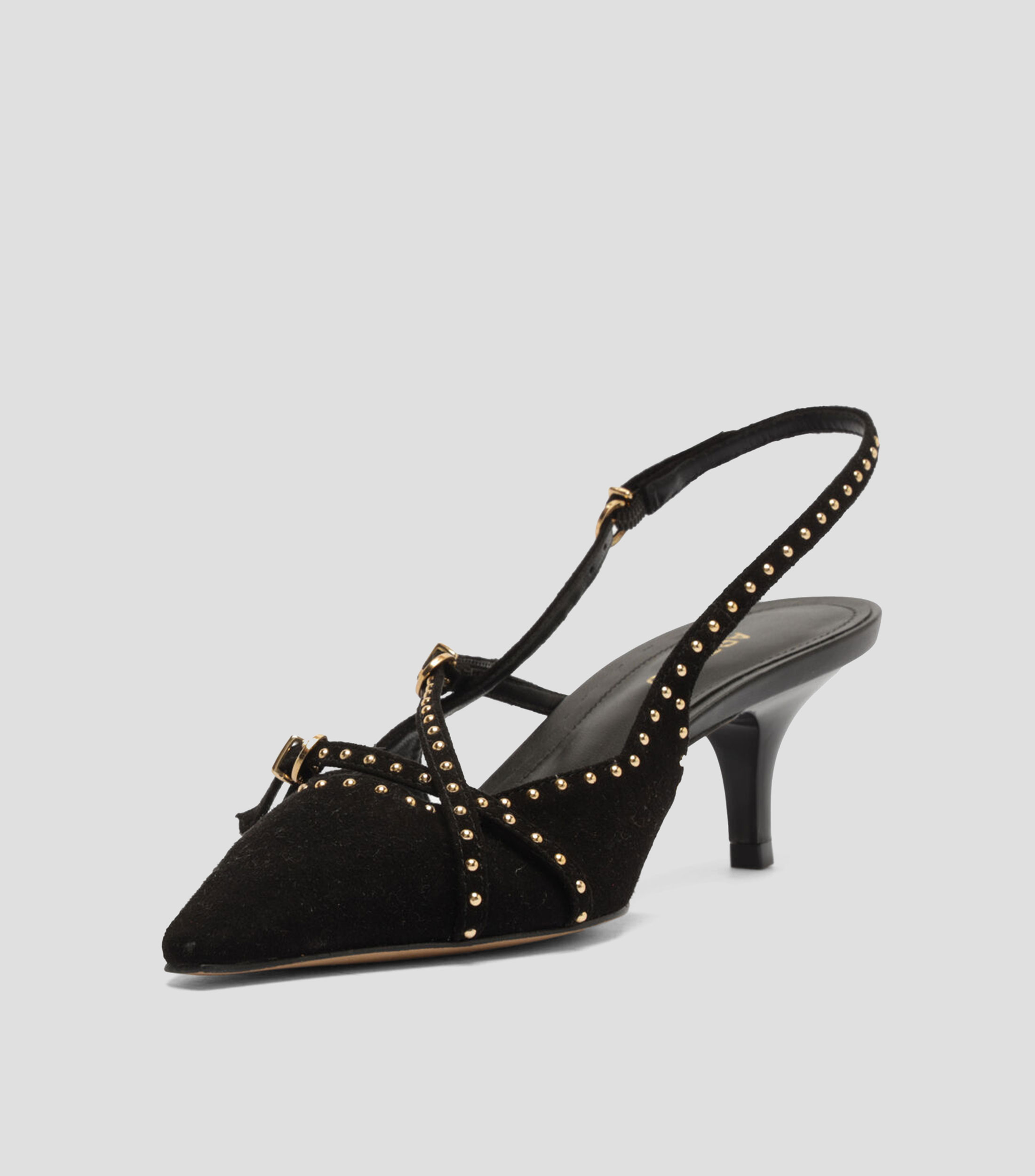 Zapatillas slingback con tacón medio delgado Mujer
