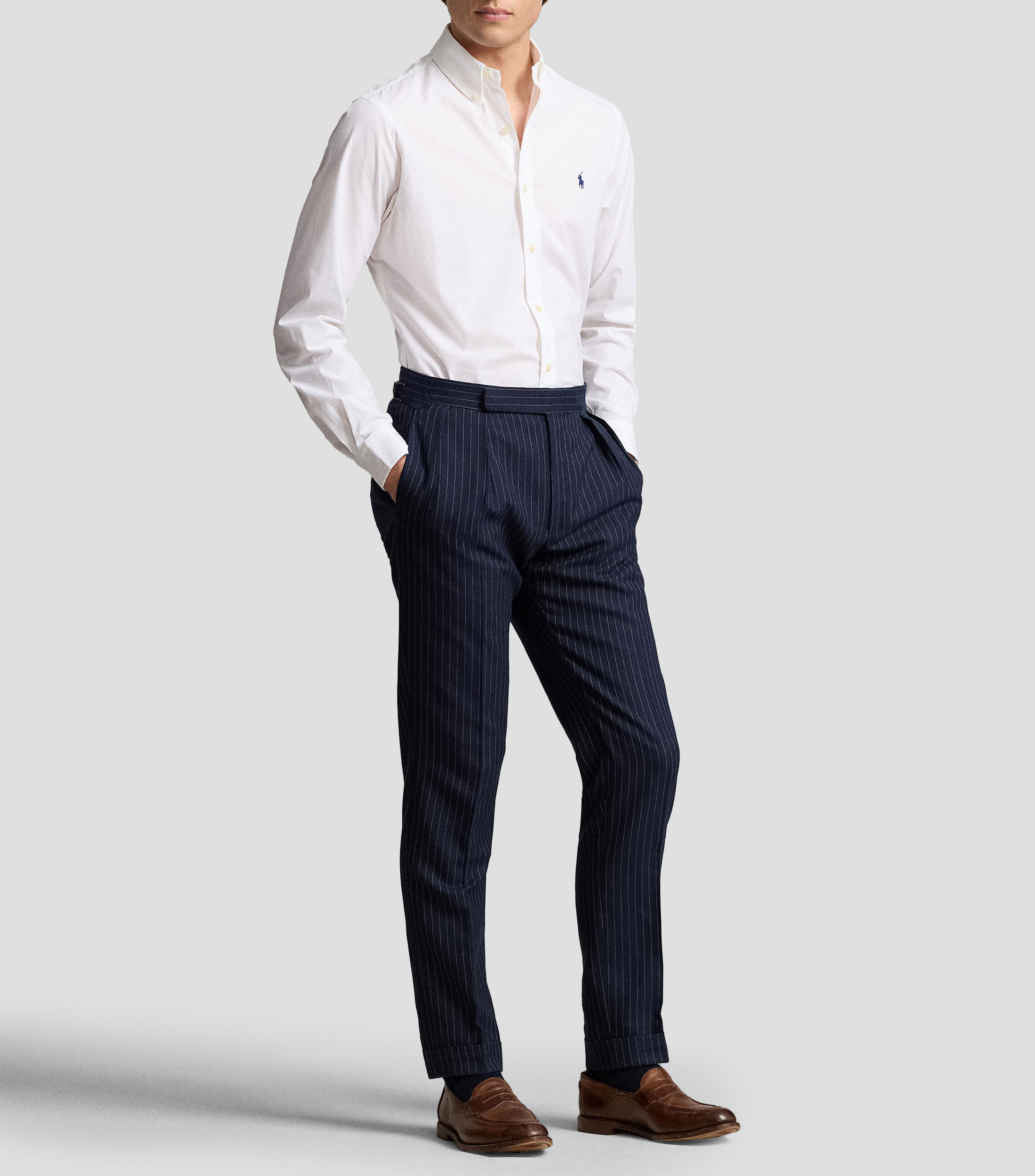 Camisa lisa con manga larga Hombre