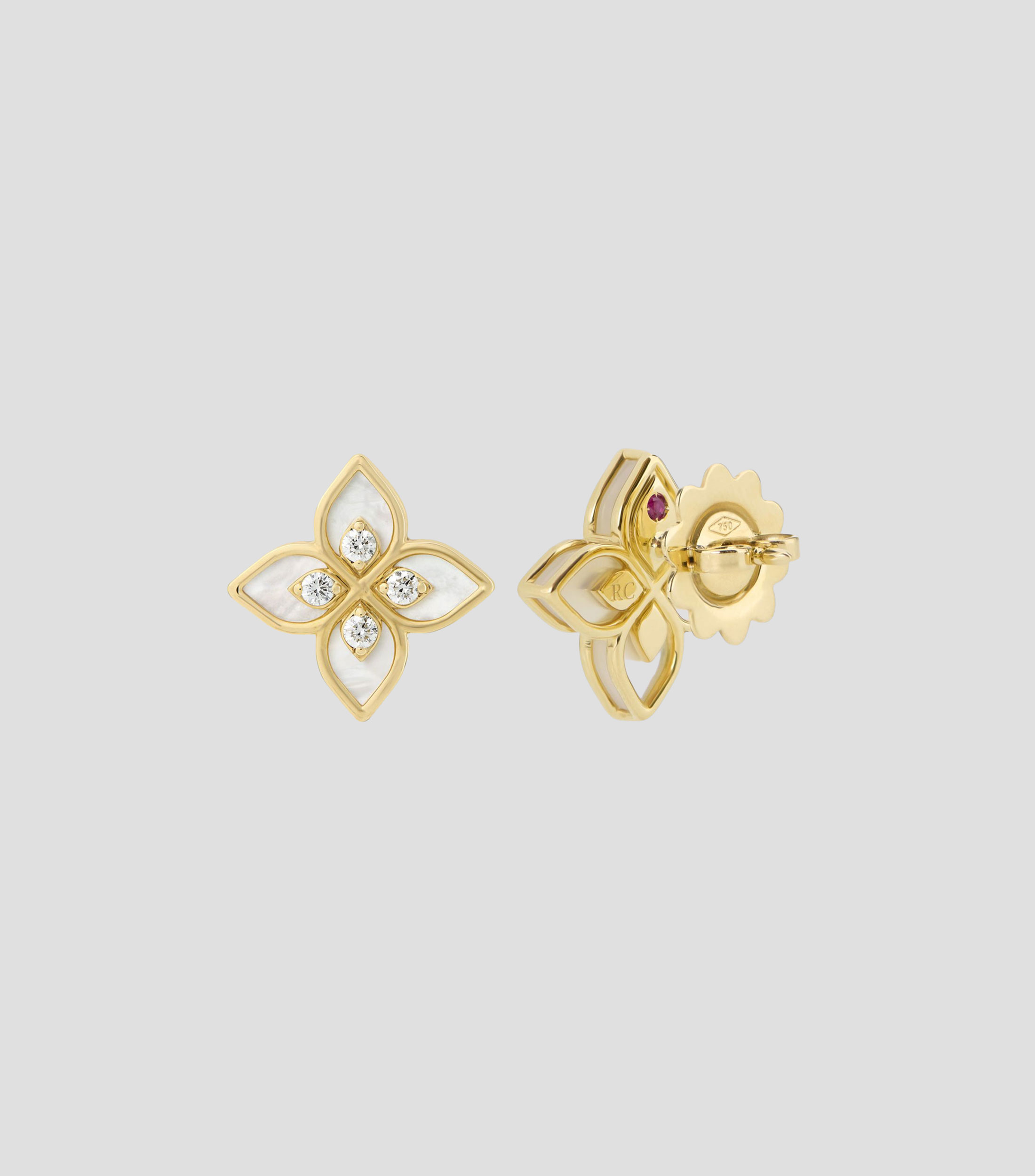 Aretes en Oro amarillo de 18 Kilates con diamantes y madre perla Venetian Princess Mujer
