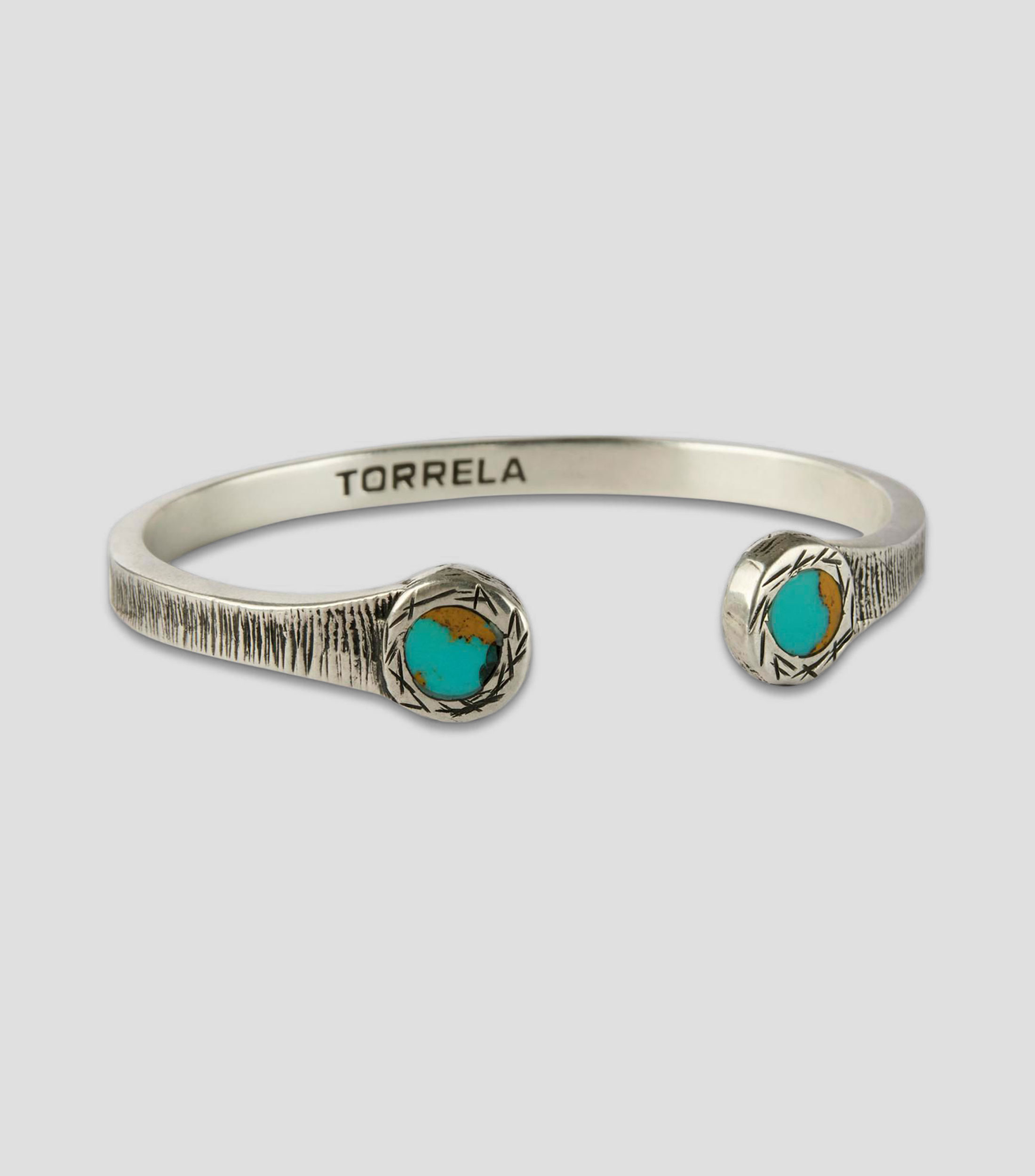 Brazalete en plata .925 con incrustraciones turquesa Unisex