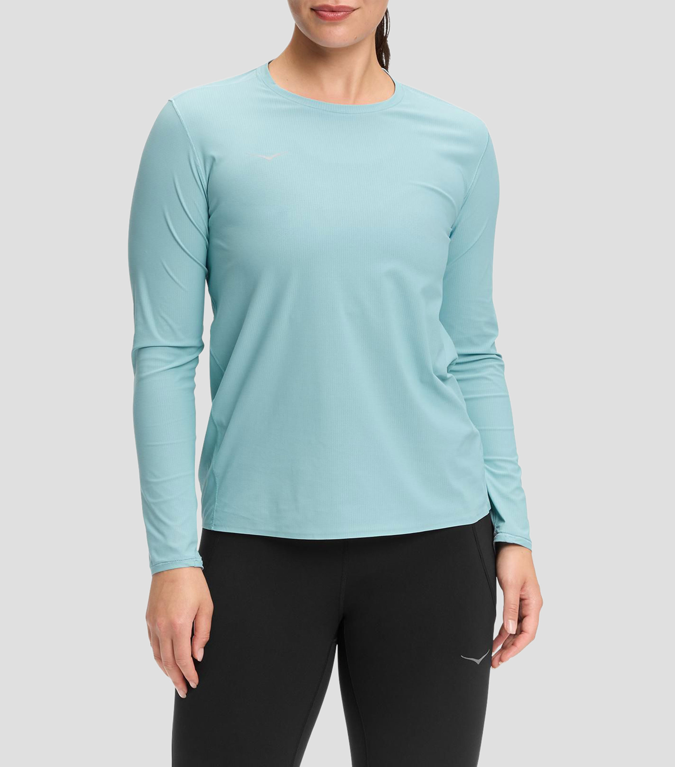 Playera para correr cuello redondo manga larga lisa Mujer