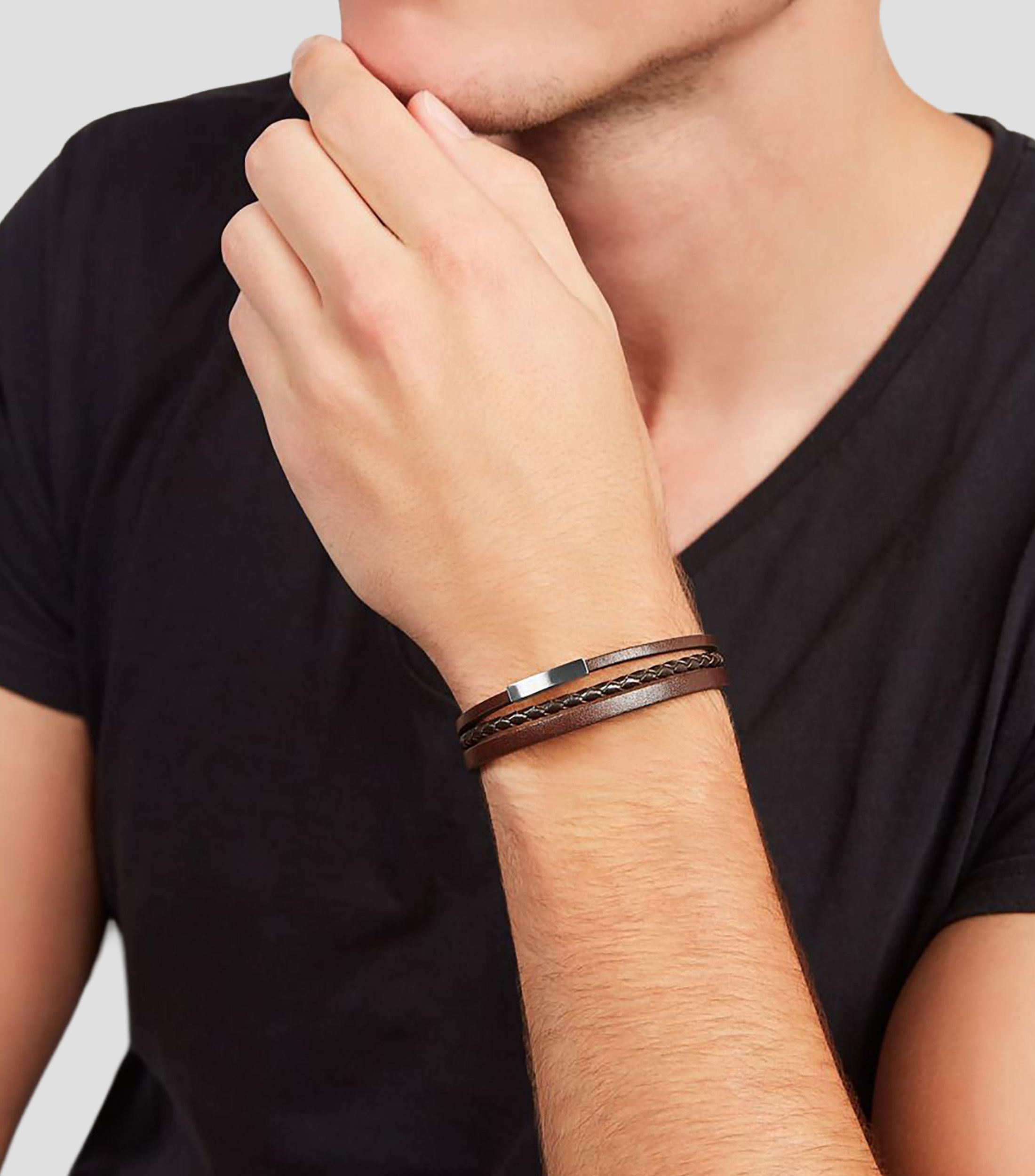 Pulsera en piel Hombre